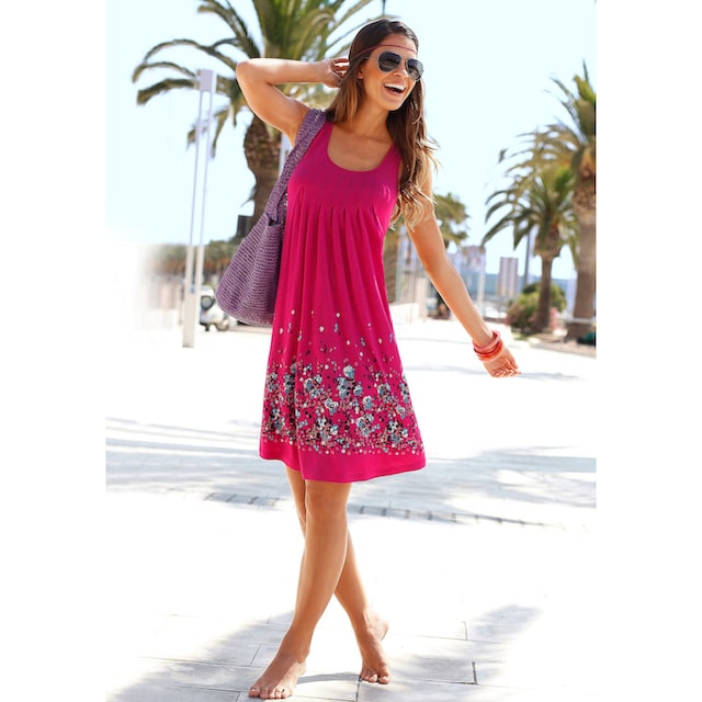 Beachtime Strandkleid, mit Blumenprint, Strandmode, Strandbekleidung  bestellen | BAUR