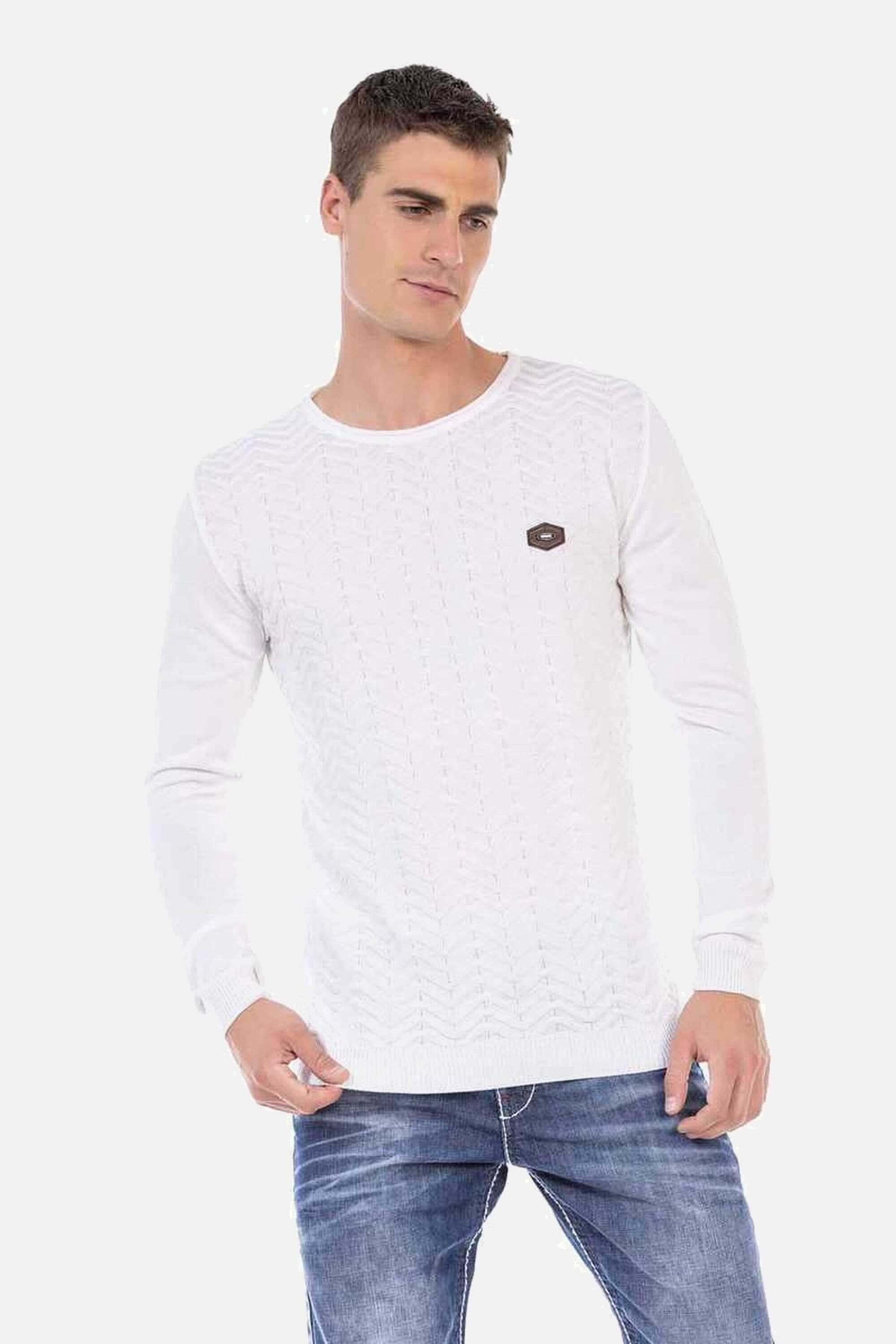 Cipo & Baxx Rundhalspullover »Pullover«, mit Zopfmuster, CP240