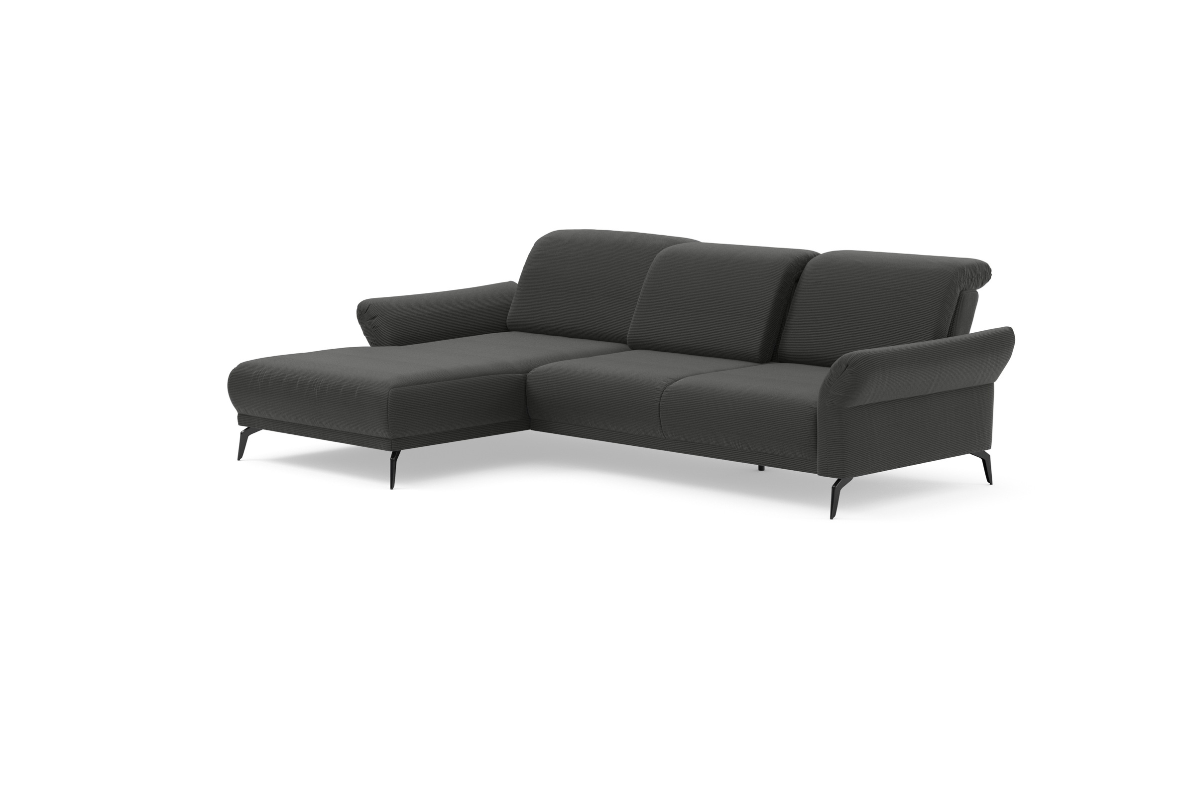 INOSIGN Ecksofa »Coco L-Form«, Sitztiefen-, Arm- und Kopfteilverstellung, Cord-Bezug, Fußhöhe 15 cm