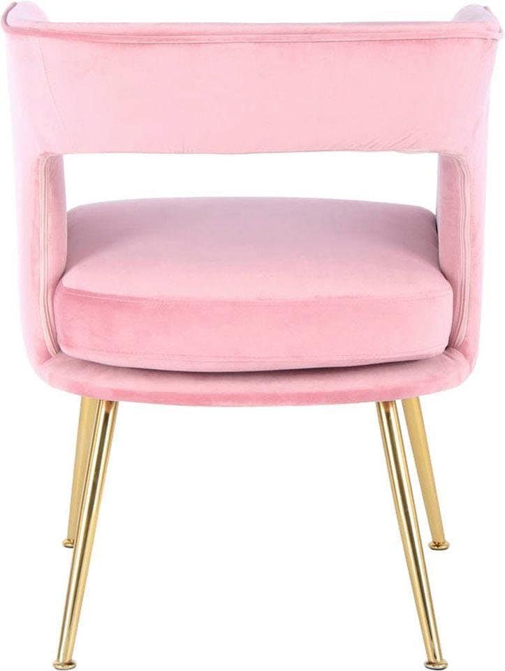 Kayoom Stuhl »Jolene 125, Esszimmerstuhl,eleganter Stoffbezug« () 1 Stk.samtweicher Bezug, Rückenlehne und Armlehnen abgerundet