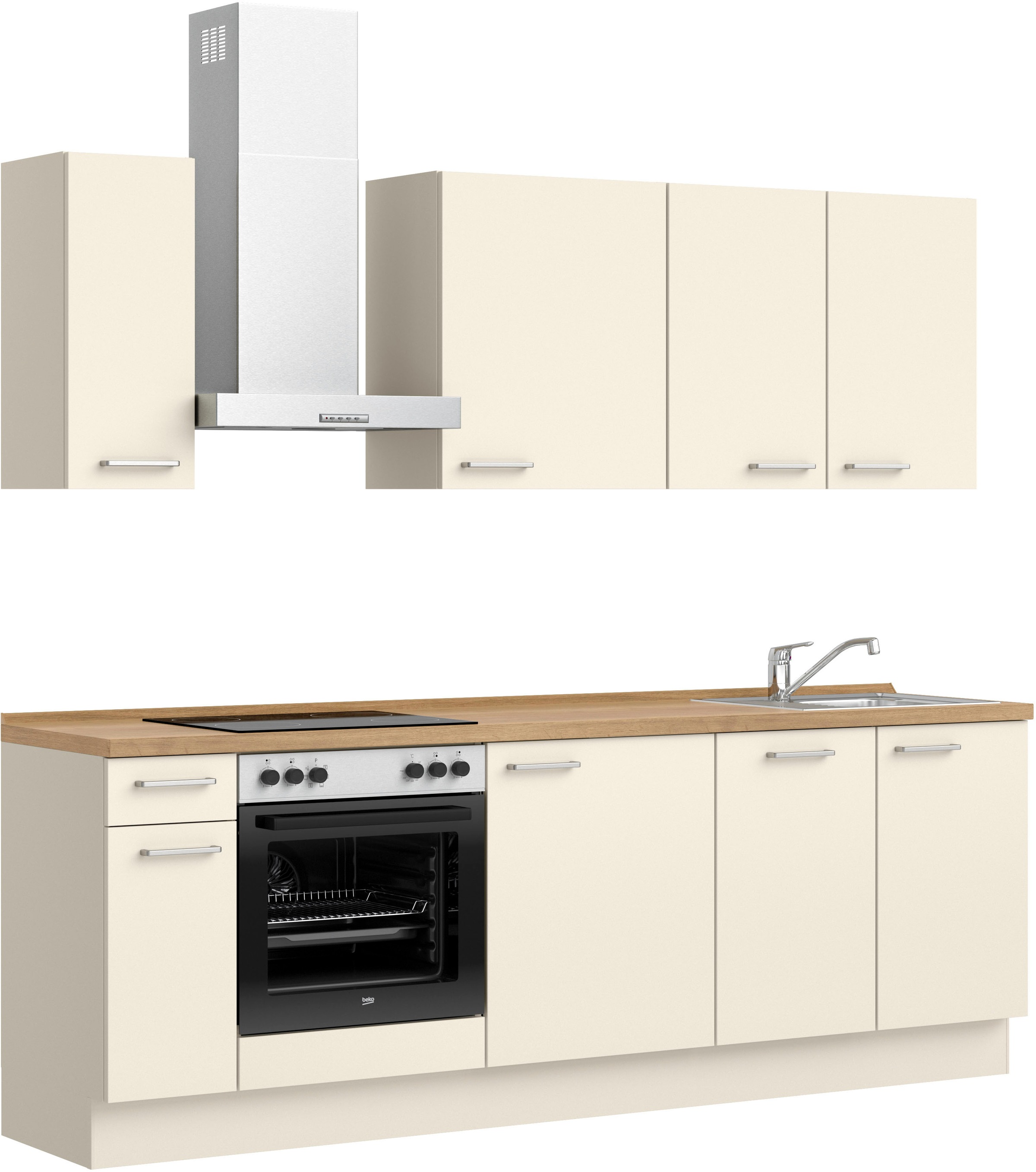 nobilia® Küchenzeile »"Touch I"«, vormontiert, Ausrichtung wählbar, Breite 240 cm, wahlw. mit E-Geräten