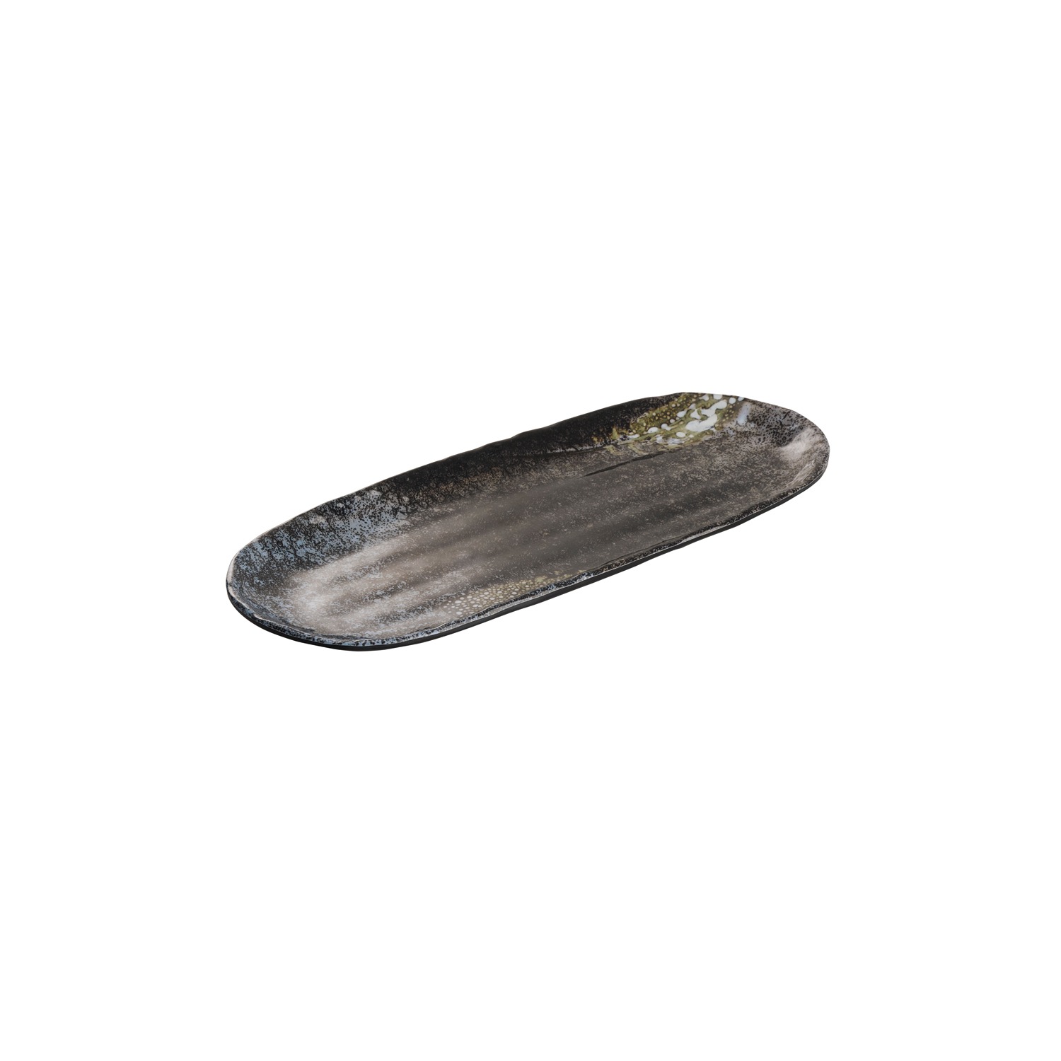 Tablett APS, schwarz, B:11,5cm H:2cm L:28,5cm, Melamin, Tabletts, Melamin, innen: Dekor, außen: schwarz oder braun