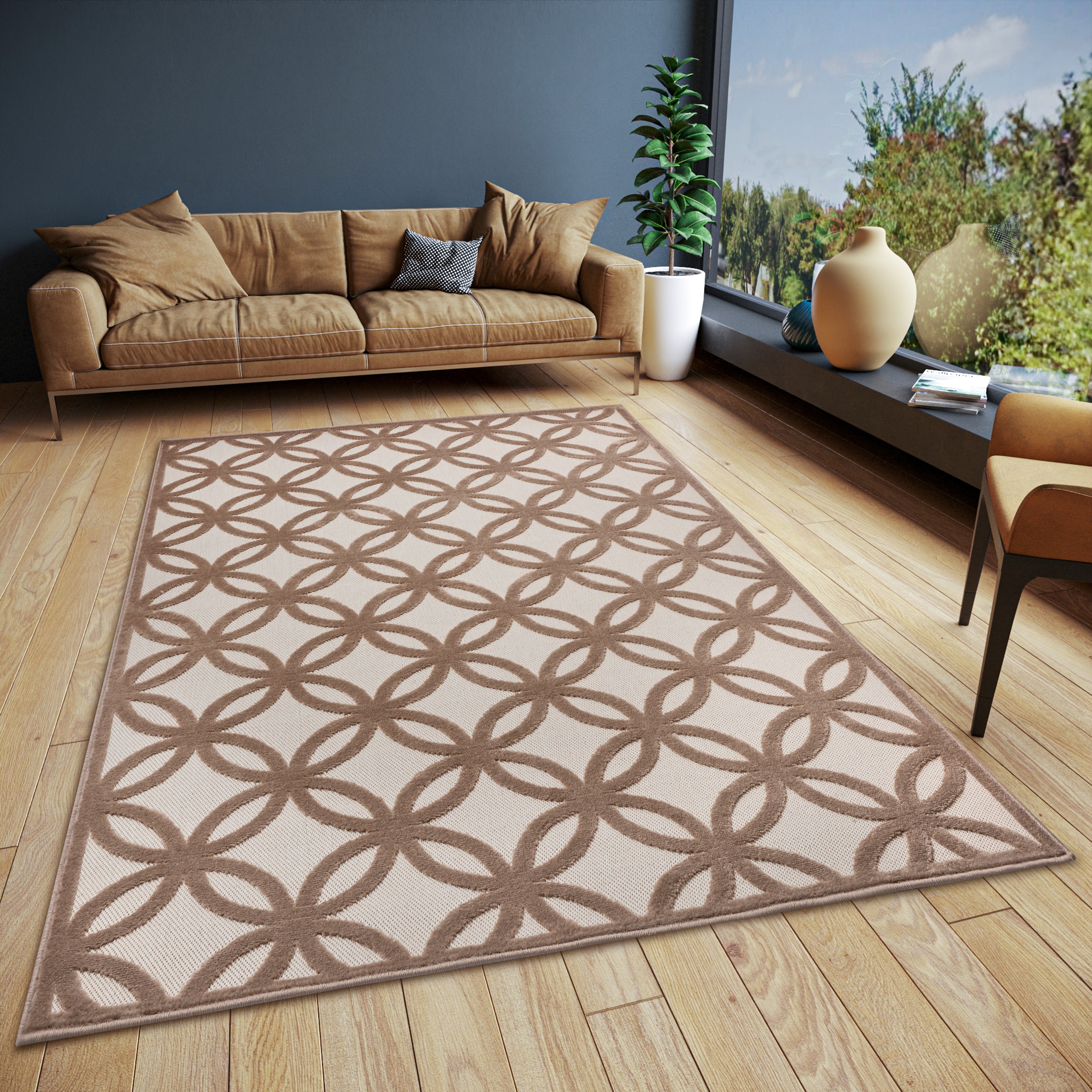 HANSE Home Teppich »Circle«, rechteckig, BAUR Flachgewebe, | Rauten Modern, Geometrisches Wohnzimmer Skandi, Muster