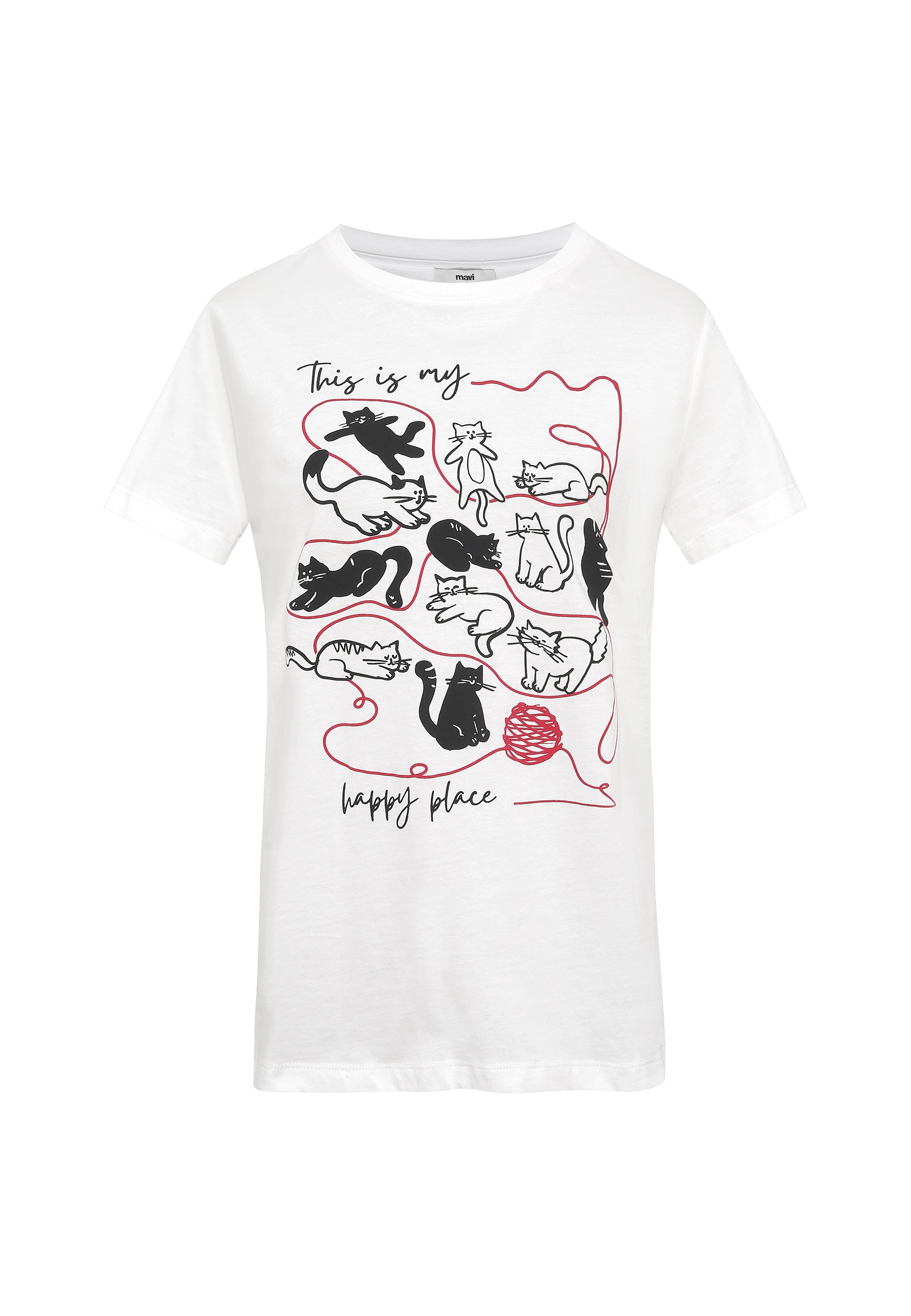 Mavi T-Shirt »CAT WOOL T-SHIRT«, Print T-Shirt