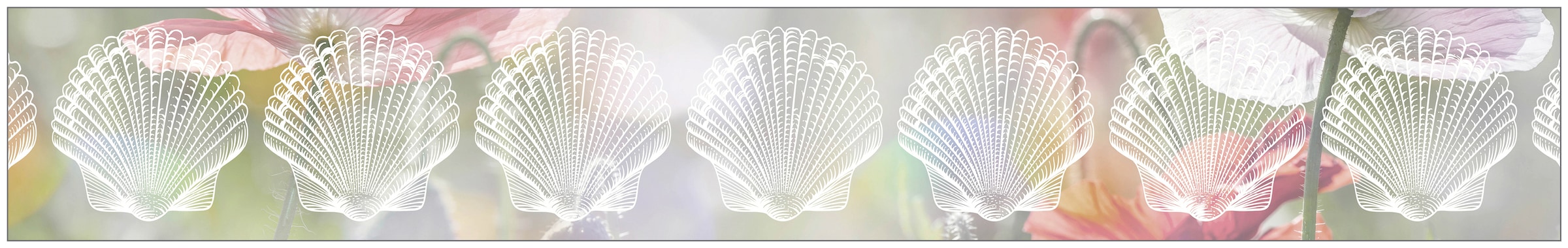 Fensterfolie »Look Shells white«, halbtransparent, glattstatisch haftend, 200 x 30 cm,...