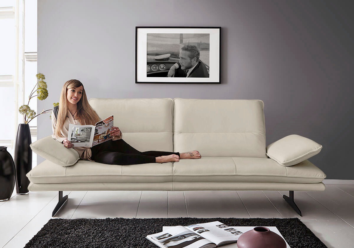 W.SCHILLIG 2,5-Sitzer »broadway, Designsofa mit tollem Sitzkomfort«, Sitztiefenverstellung, Kopfteil- & Seitenteilverstellung, Breite 216cm