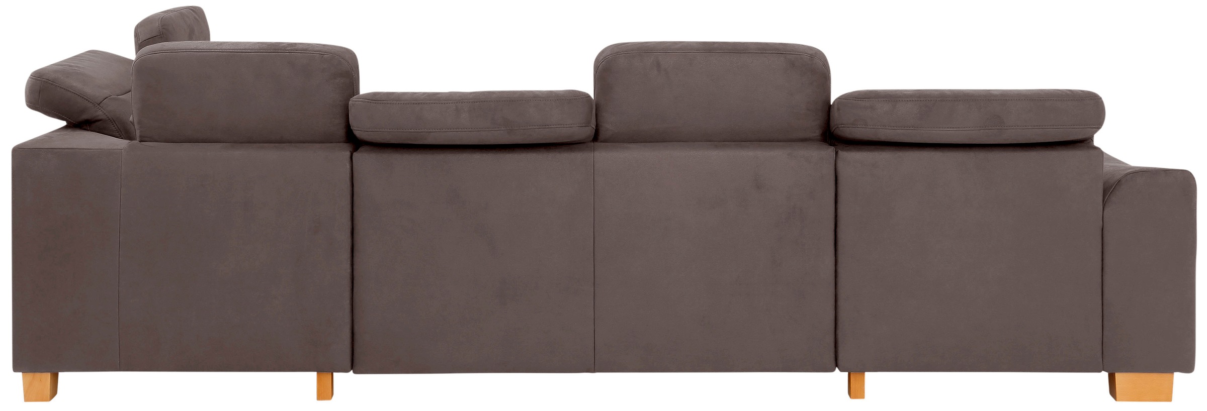 Wohnlandschaft HOME AFFAIRE "Dundee U-Form", braun (nuss), B:338cm H:86cm T:219cm, Luxus-Microfaser Florence (100% Polyester), Sofas, Wohnlandschaft, wahlweise mit Kopfteilverstellung und zusätzlich mit Bettfunktion 3