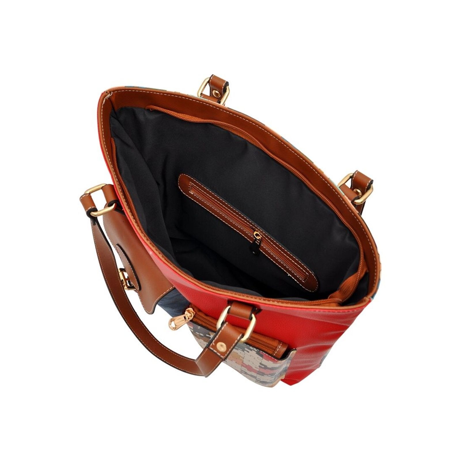 DOGO Umhängetasche »Multi Pocket Bag In The Puzzle Damen Handtaschen (Fashion) /«, Vegan