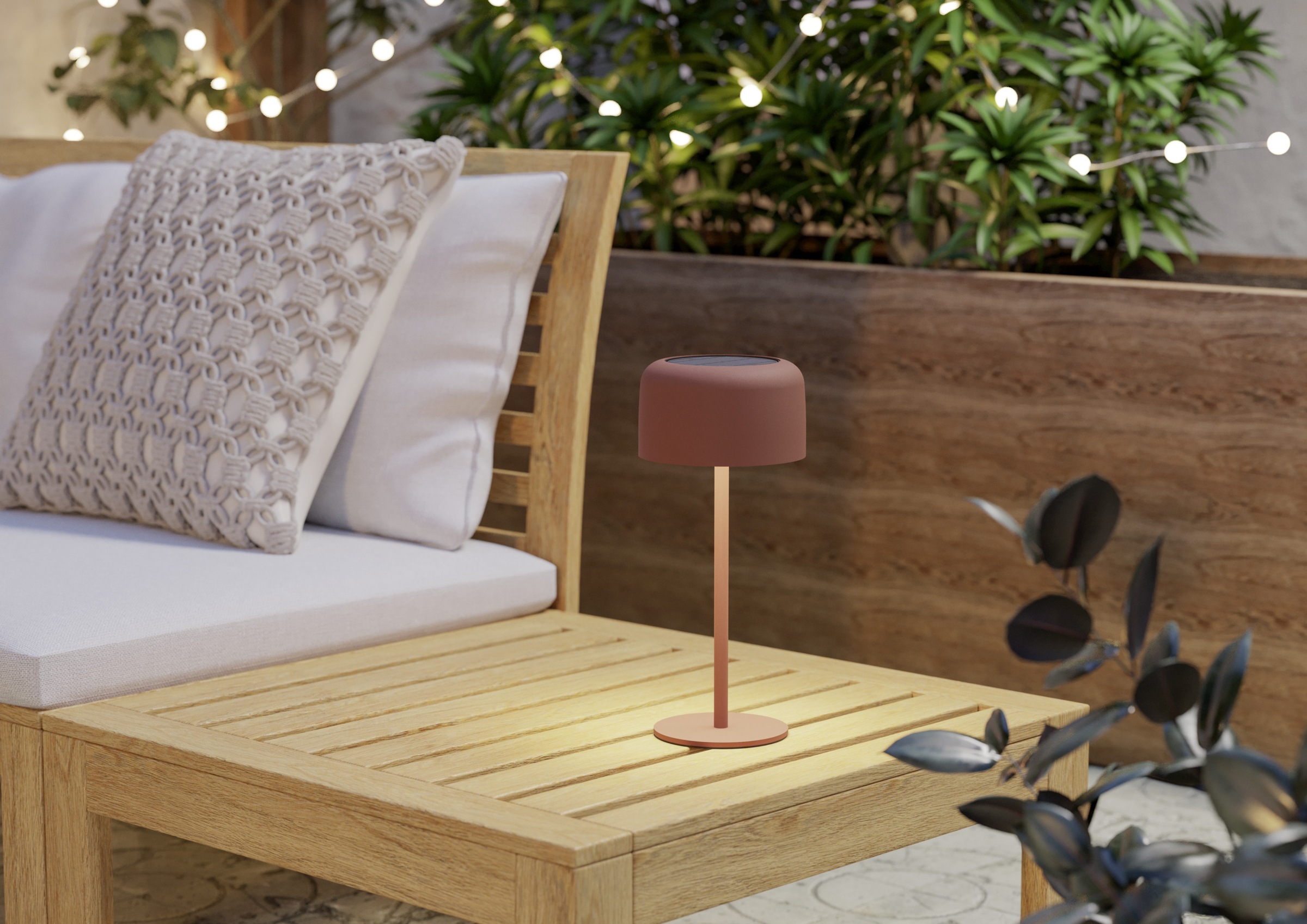 EGLO Tischleuchte »ROCCANOVA Tischlampe - Stahl - SOLAR-LED - 2,8W - IP44« LED-Modul 1 Stk. Warmweiß Solarleuchte, Außentischleuchte, Akku, Leselampe, H30 x Ø13,5 cm