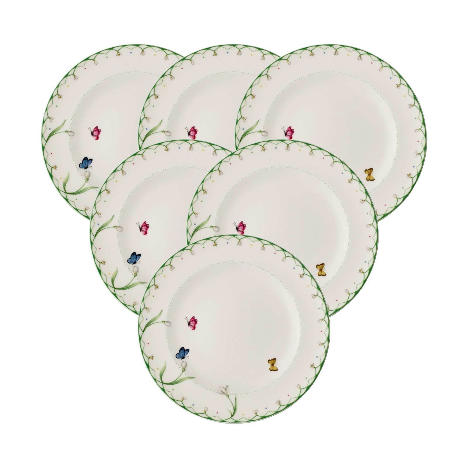 Speiseteller VILLEROY & BOCH "Speiseteller Colourful Spring ø 27 cm 6er Set bunt", bunt, Speiseteller, Speiseteller
