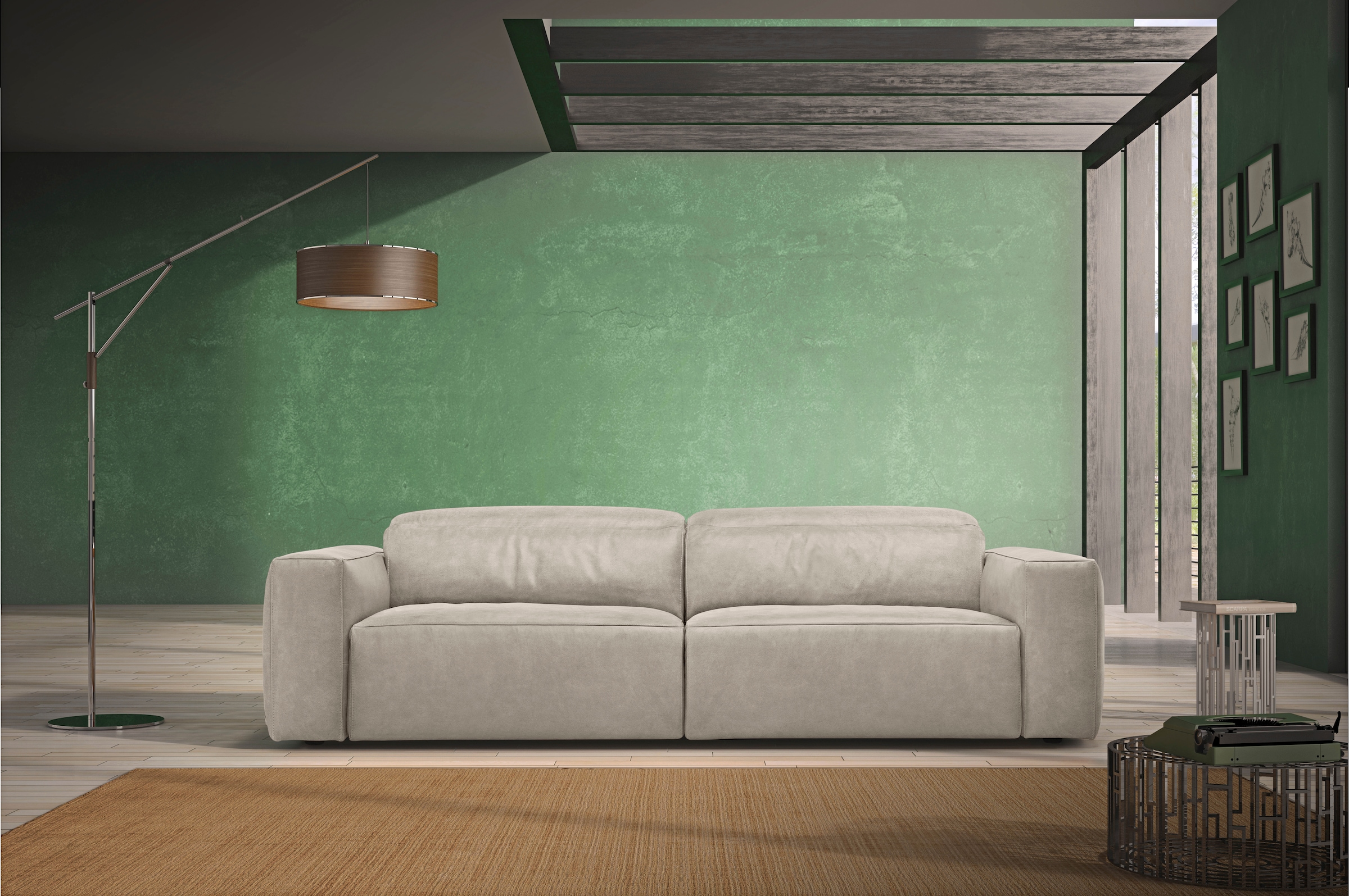 Egoitaliano 2,5-Sitzer "Beverly, Designsofa mit erstklassigem Sitzkomfort und tollen Details" Breite 242 cm, verstellbare Kopfteile