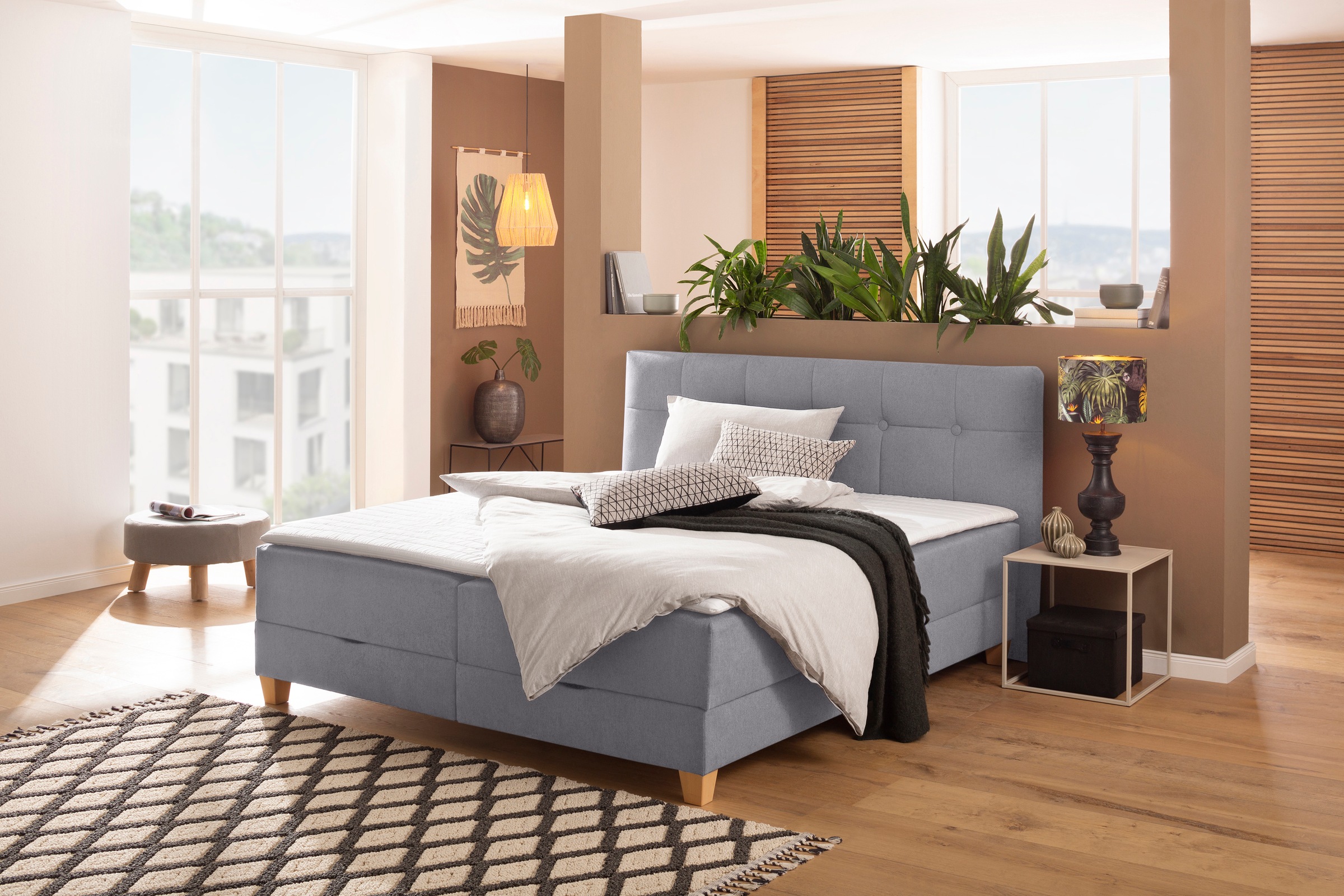 Home affaire Boxbett »Lonrai«, in H2,H3 & H4 und XXL - Überlänge 220cm wählbar, inkl. Topper
