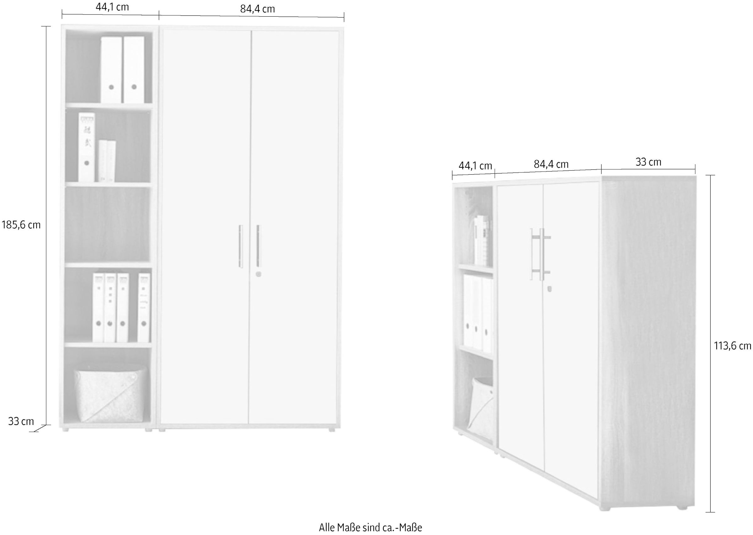 BMG Möbel Büromöbel-Set »TABOR 4 hoch«, (Set, 2 tlg.)