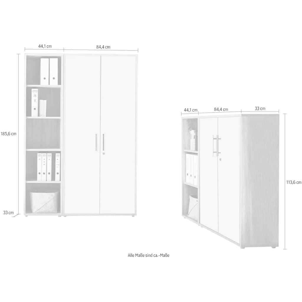 BMG Möbel Büro-Set »TABOR 4 hoch«, (Set, 2 tlg.)