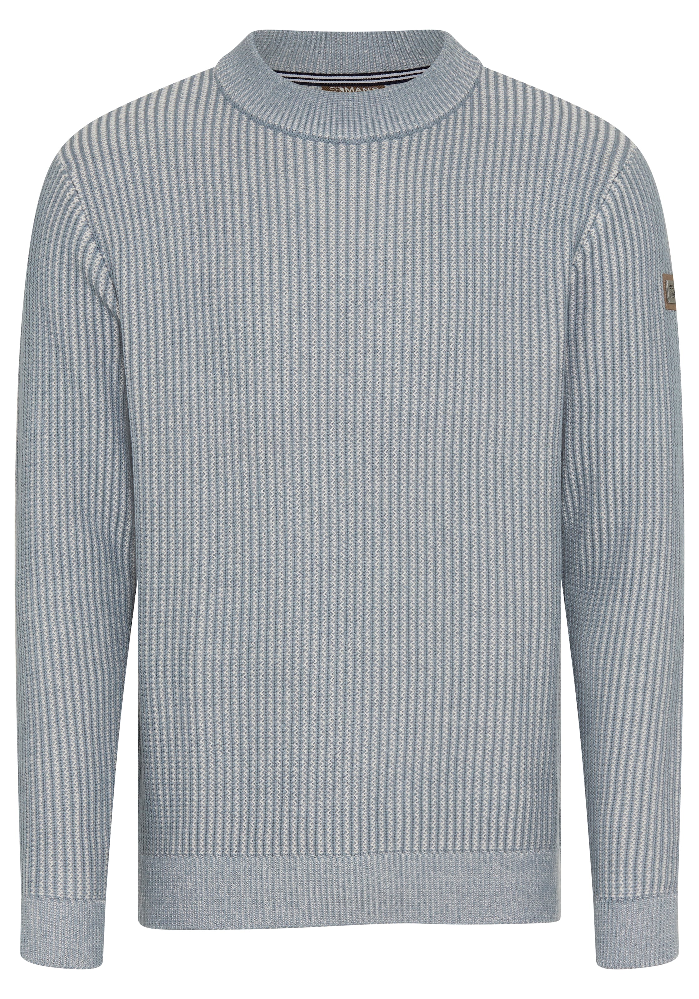 Man's World Stehkragenpullover »Neue Kollektion! Highlight 2-farbiger Struktureffekt« Strickmaterial, mit Rippbündchen am Ausschnitt, regular fit
