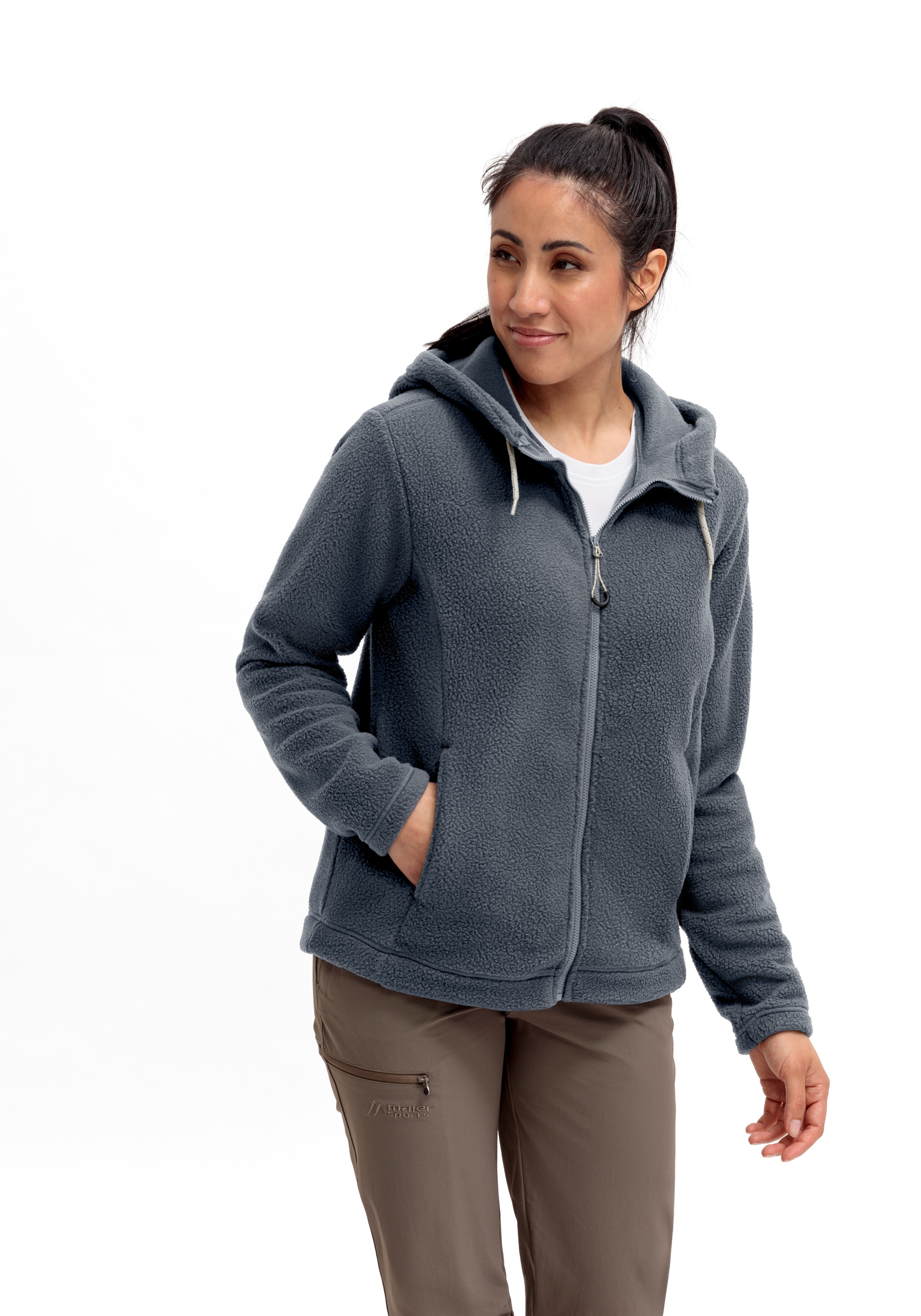MAIER SPORTS Damen Fleecejacke "DA-FLEECEJACKE RACKA W"graphite, Gr. 40, Obermaterial: 100% Polyester, Jacken