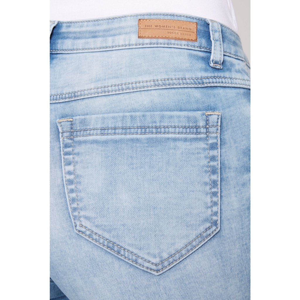 SOCCX Regular-fit-Jeans, mit Bleaching-Effekten