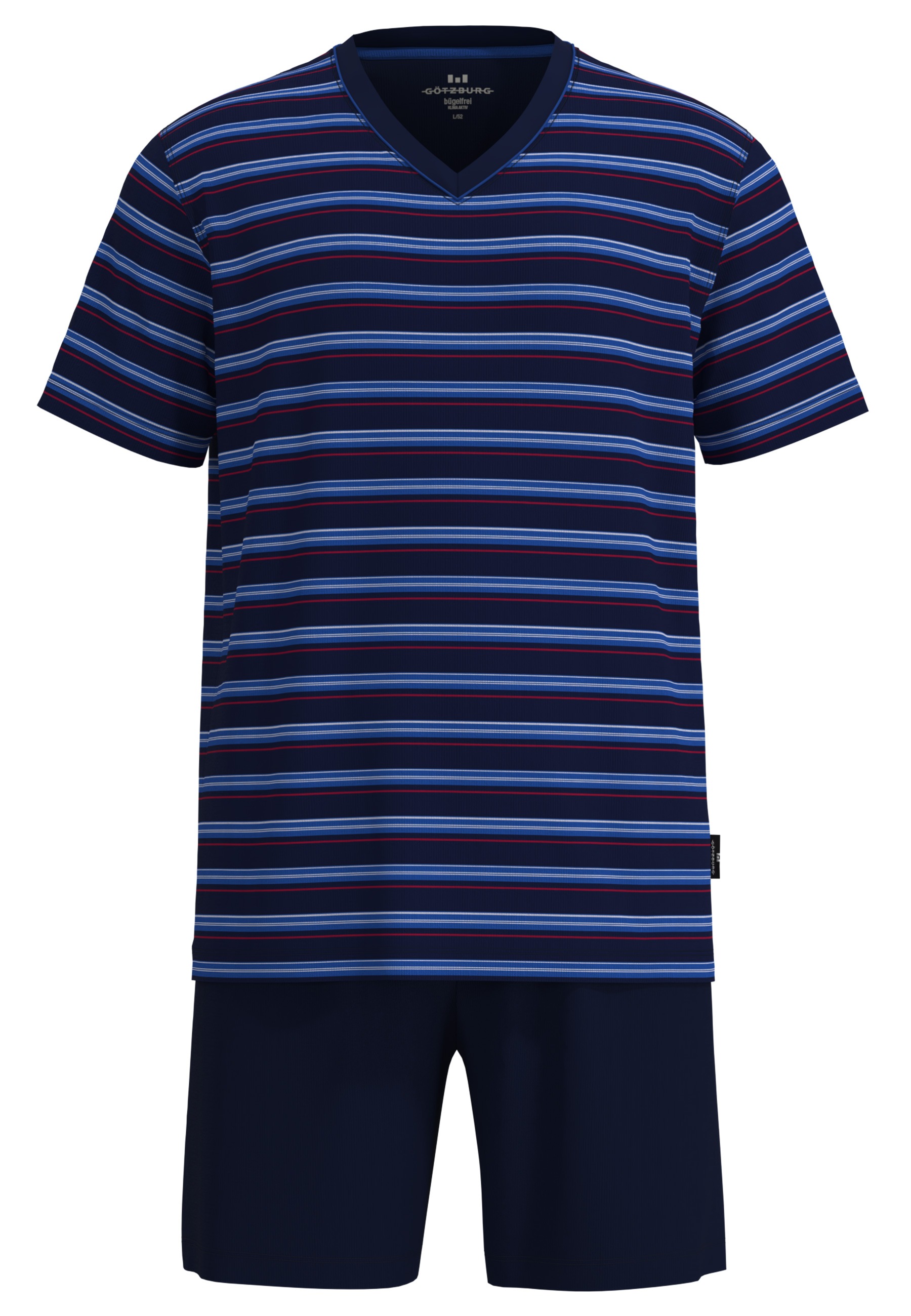 GÖTZBURG Shorty "Midtown" gestreift, kurz, V-Ausschnitt, Baumwollmix günstig online kaufen