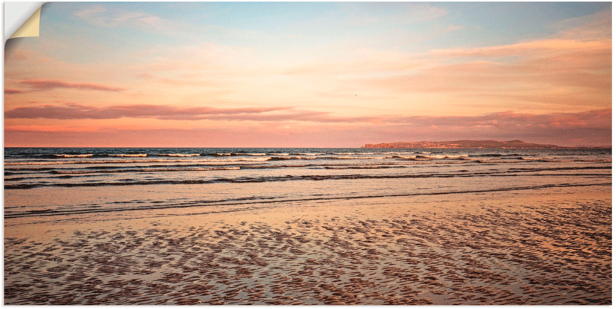 Artland Wandbild »Sonnenuntergang im Größen Wandaufkleber (1 BAUR Leinwandbild, kaufen in oder St.), als | Poster Strand, versch. Watt«