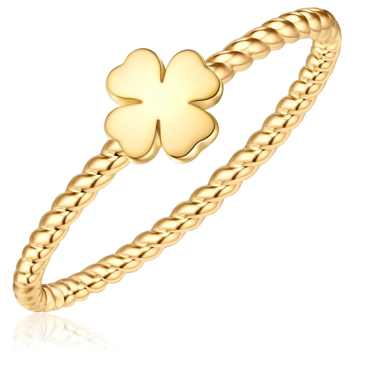 Glanzstücke München GSM2186 Clover Ring Yellow Gold Size 54 2