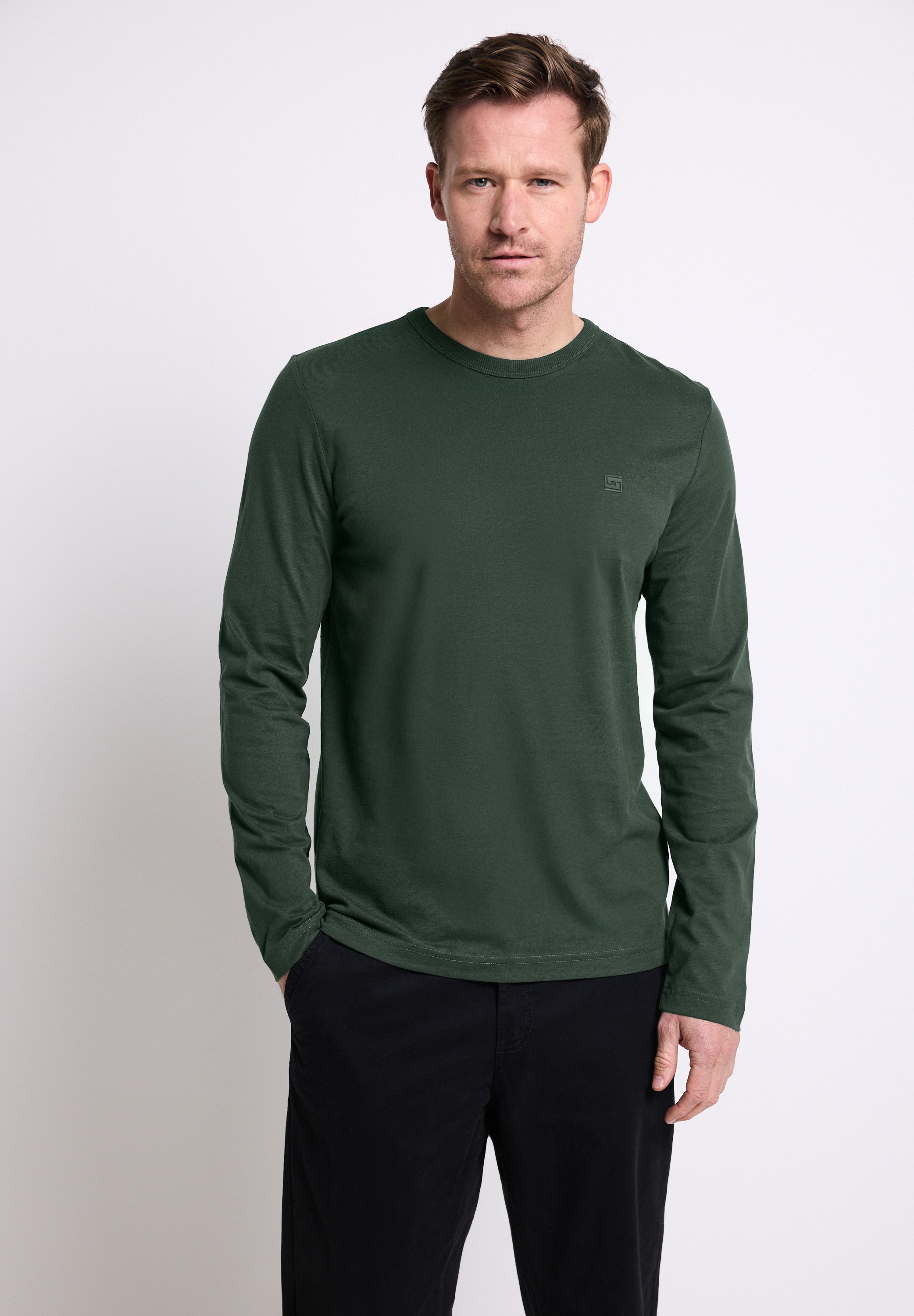 STREET ONE MEN Langarmshirt aus reiner Baumwolle günstig online kaufen