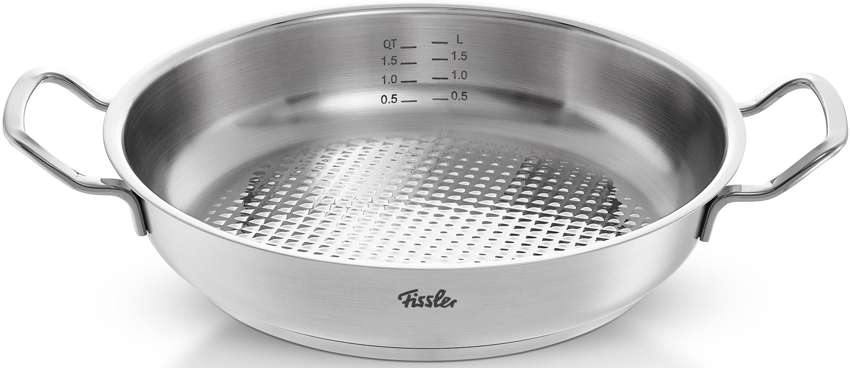 Fissler Servierpfanne »ORIGINAL-PROFI COLLECTION® Bräter mit Deckel«, Edelstahl 18/10, (1 tlg.), mit breitem Schüttrand, Kaltmetallgriffen. Made in Germany