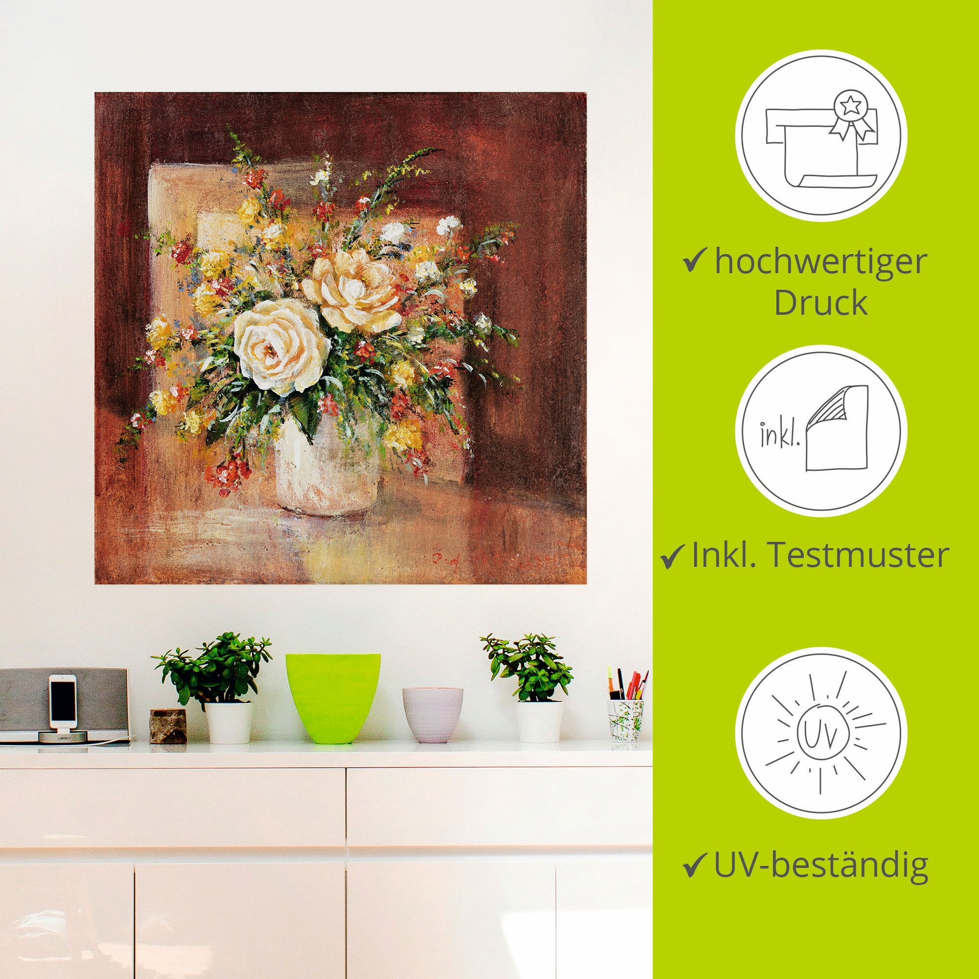 Artland Wandbild »Spanische Blumen II«, Blumen, (1 St.), als Leinwandbild, Wandaufkleber in verschied. Größen