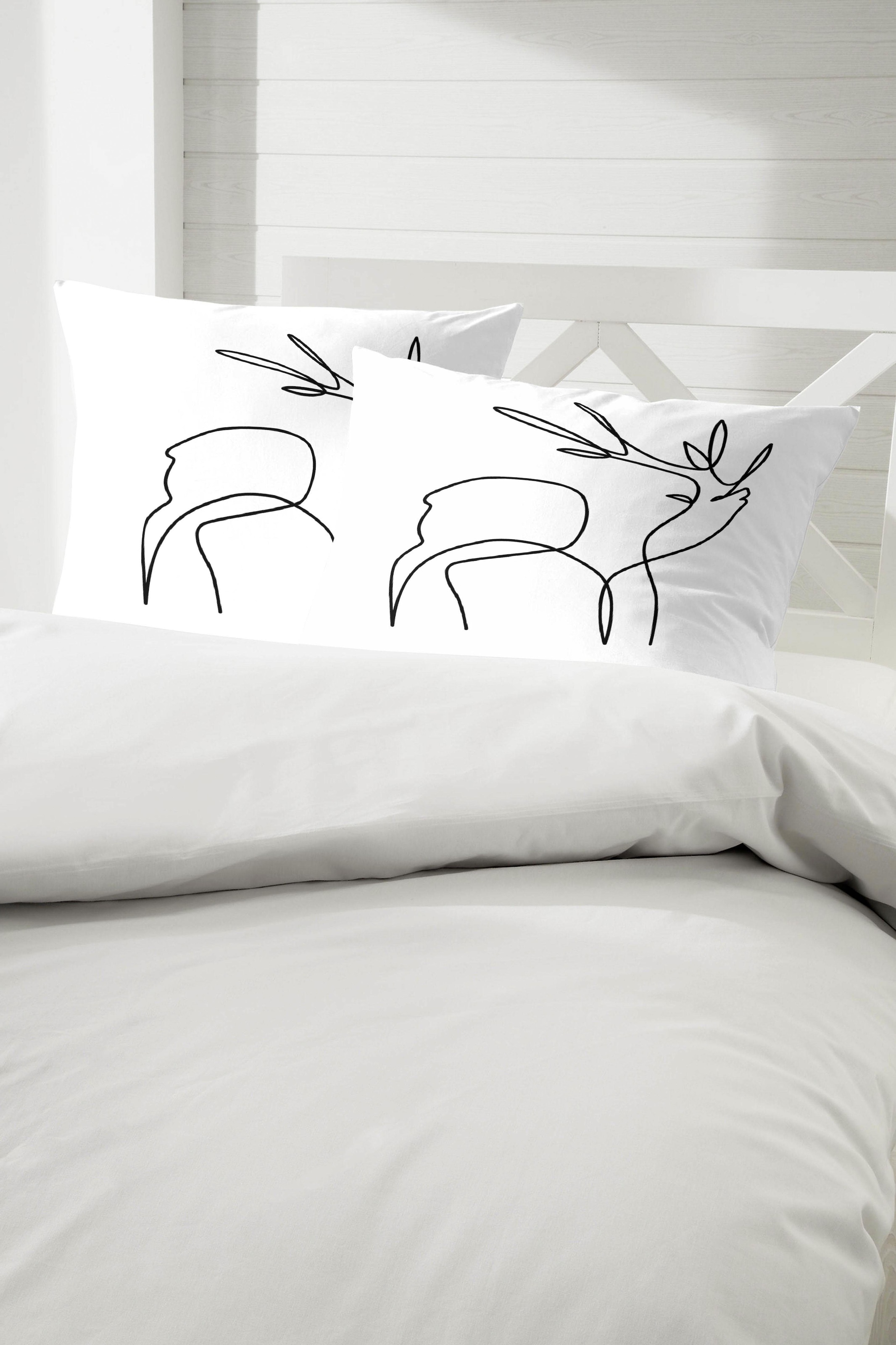 Primera Bettwäsche "Pablo picasnow" 2 Stk. mit abstraktem Rentier günstig online kaufen