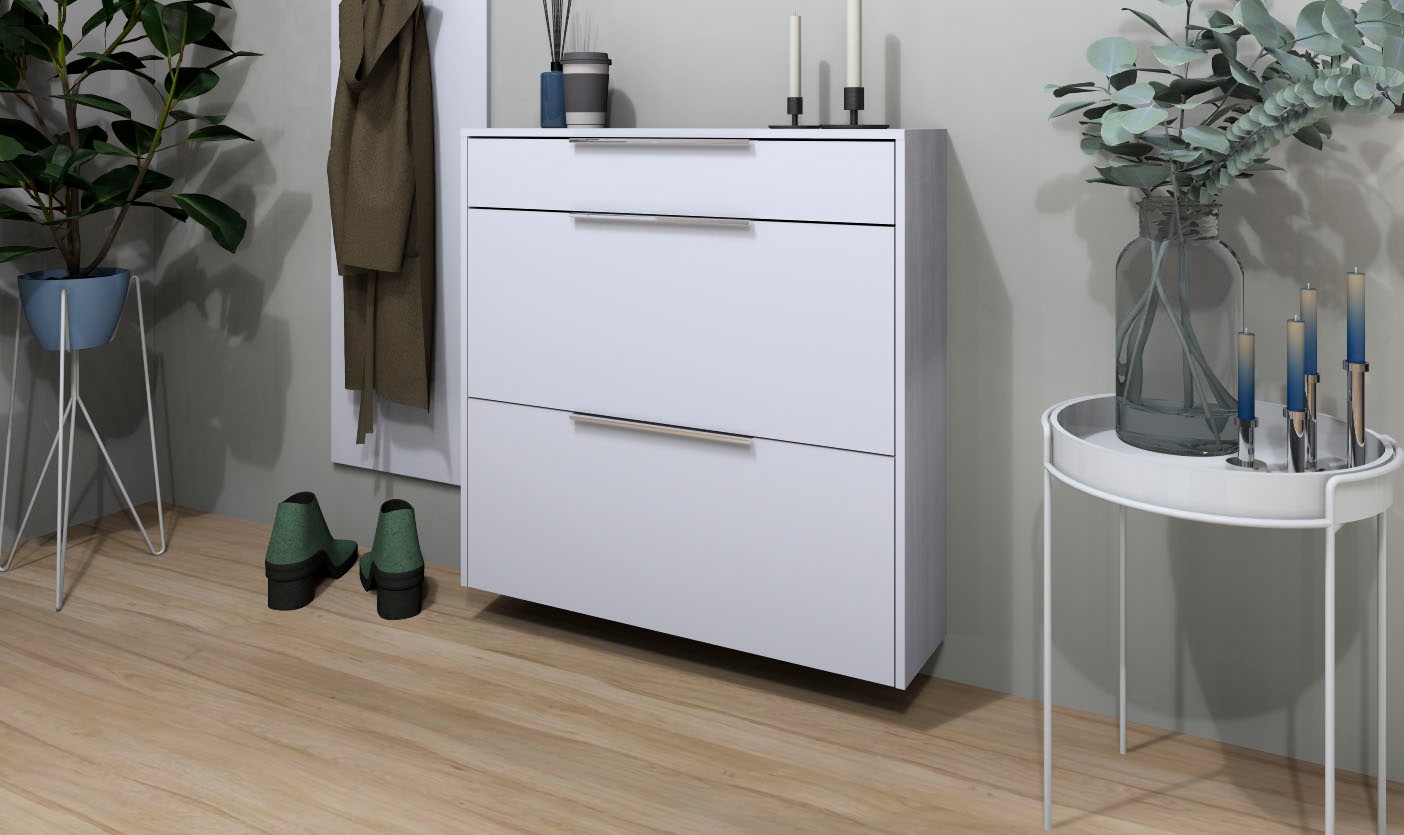 borchardt Möbel Schuhschrank "Oliva" Wandmontage, stehende Montage & Glasbö günstig online kaufen