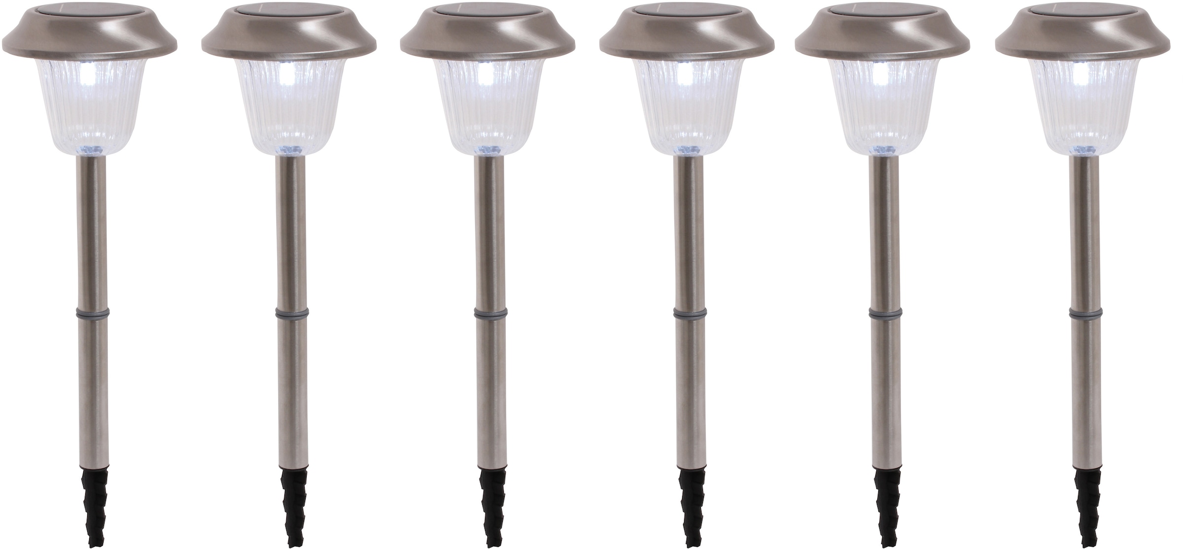 näve LED Gartenleuchte "Gustav" 6 Stk. 6er-Set LED Außenleuchte mit Erdspieß