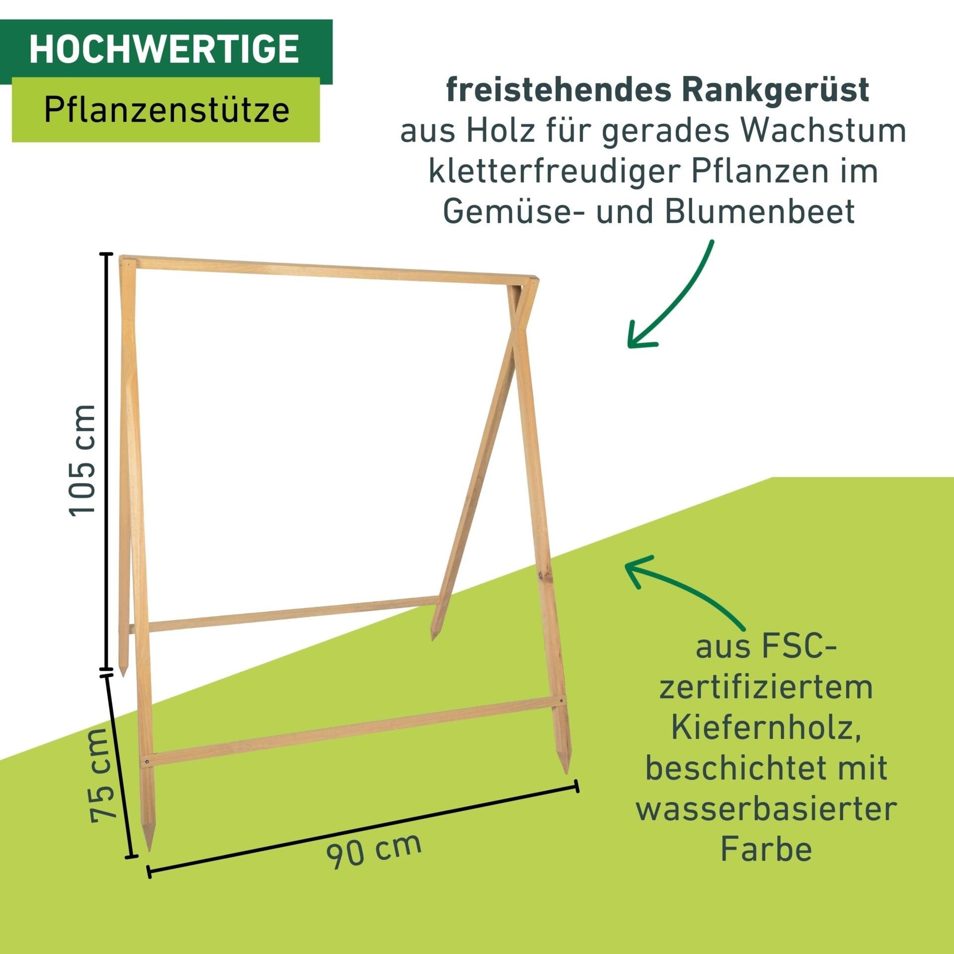 Windhager Rankgitter »Holz-Rankzelt für Blumen und Gemüsepflanzen« Klettterhilfe für den Garten, 90 x 75 x 105 cm