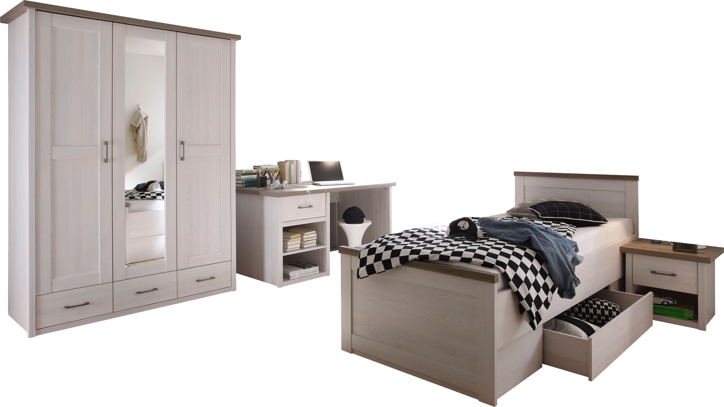 Begabino Jugendzimmer-Set "Luca, TOPSELLER Möbel-Set komplett Zimmer" Set, günstig online kaufen