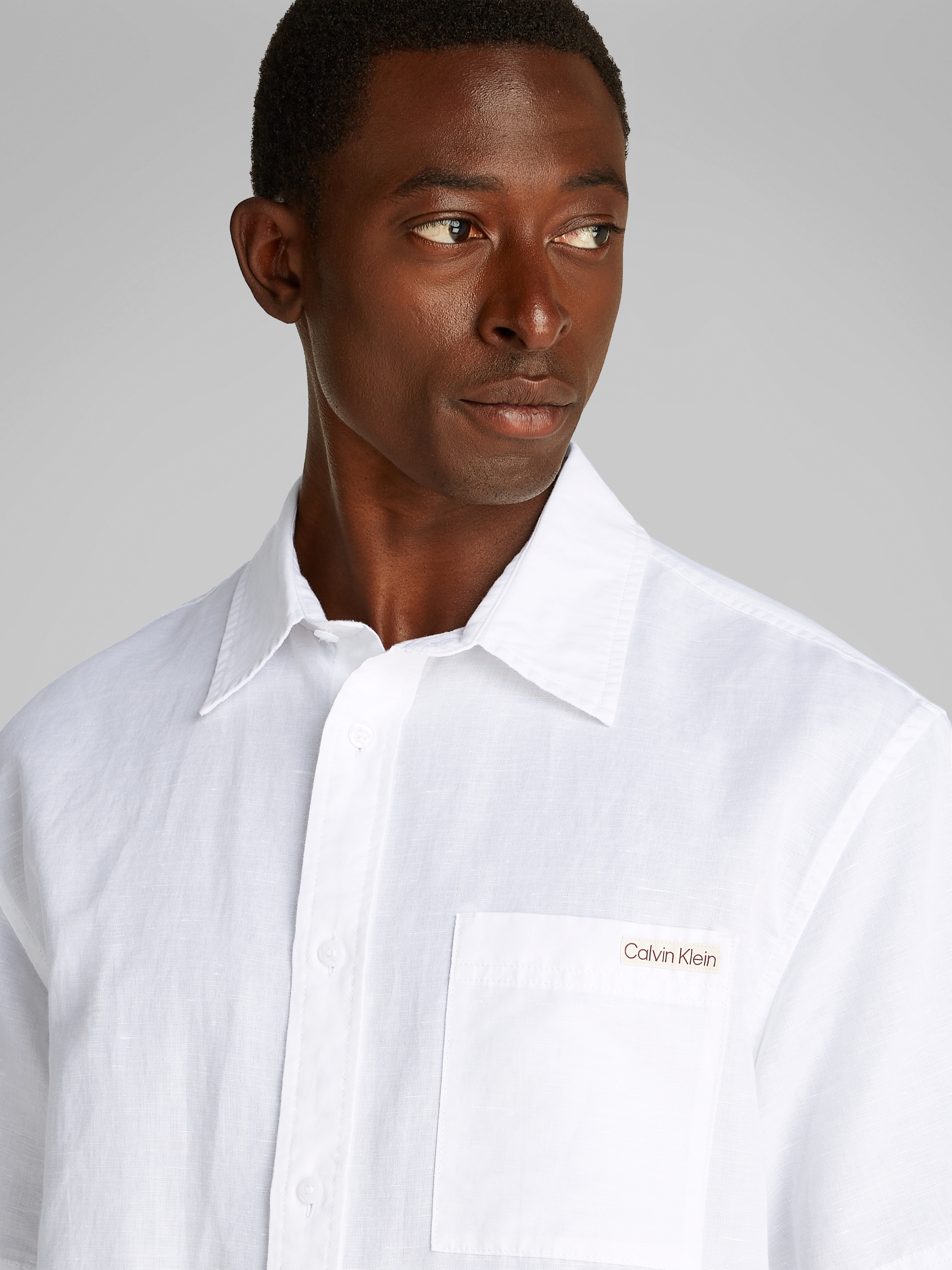 Calvin Klein Jeans Kurzarmhemd »LINEN COTTON S/S SHIRT«, mit Brusttasche