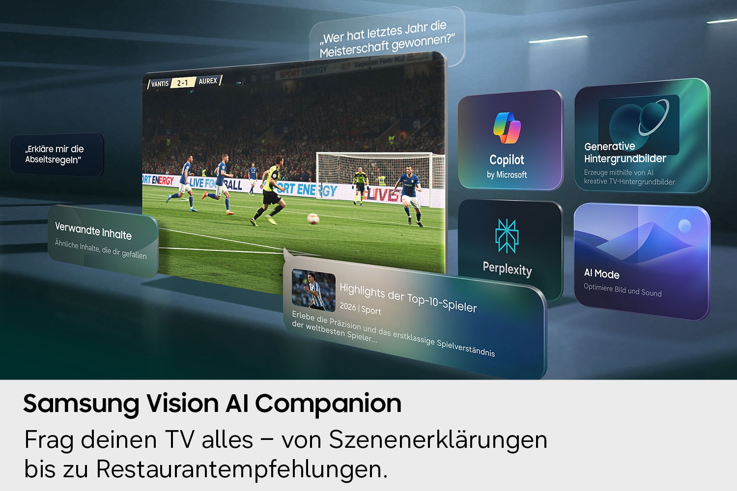 Samsung QLED-Fernseher »GQ55QN80HAU« 138 cm/55 ″ Smart-TV Real QLED Mini-LEDs, Motion Xcelerator 144 Hz, Gaming Hub, Dolby Atmos