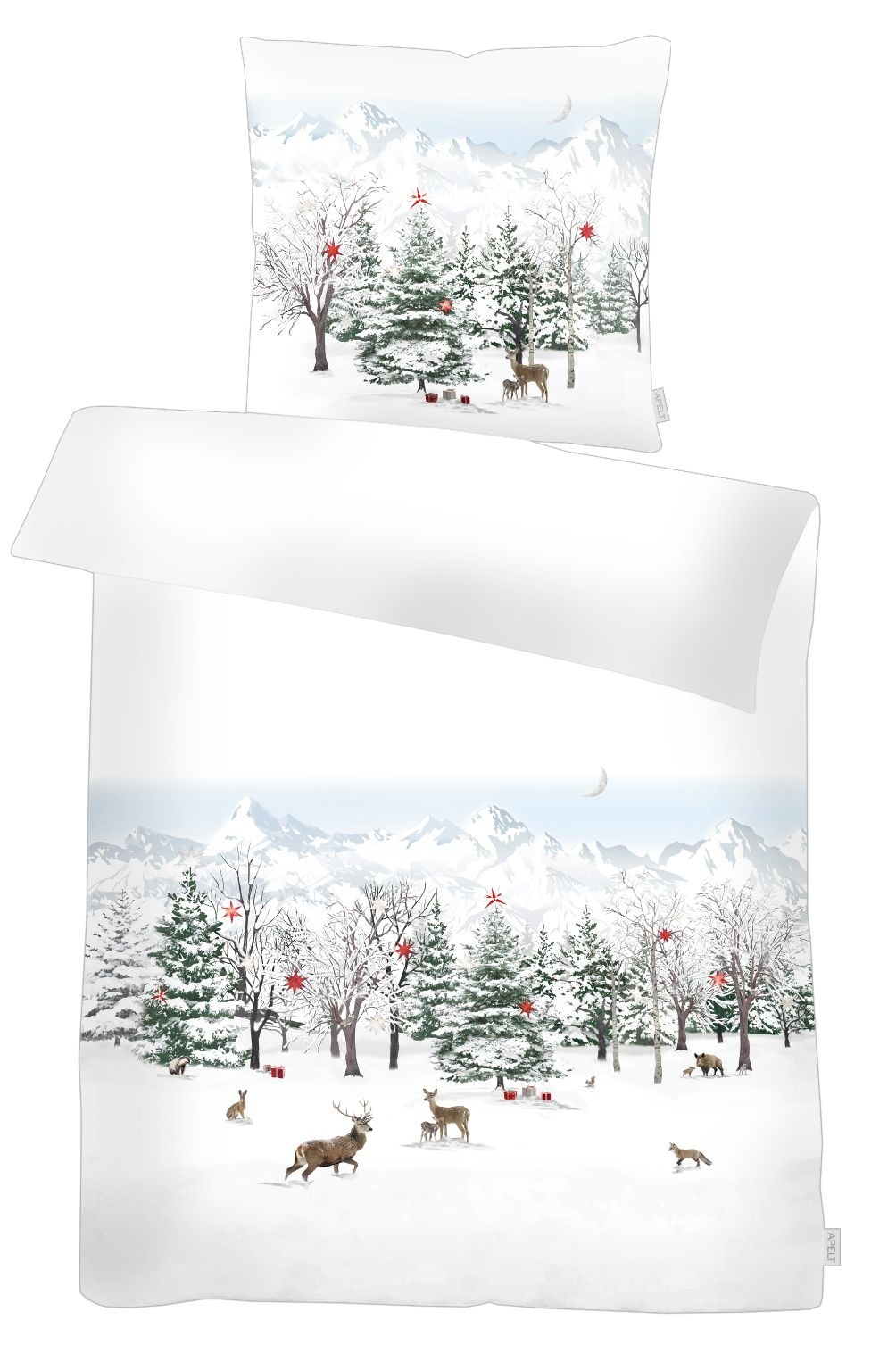 APELT Bettwäsche "Anton Flanell" 2 Stk. Winterlandschaft