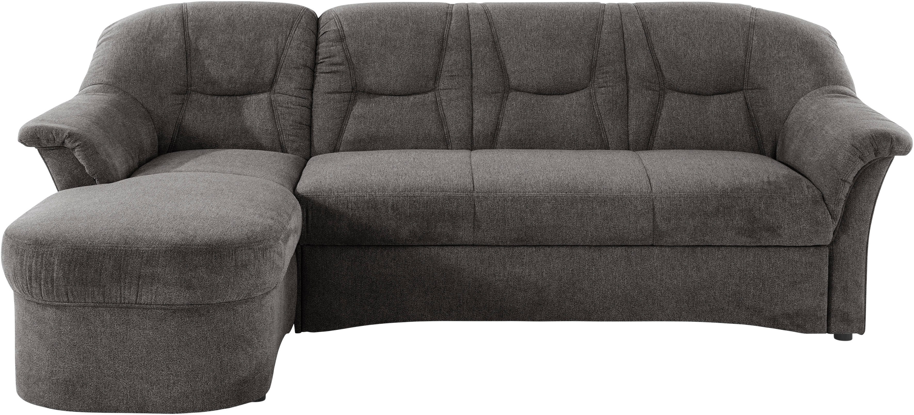 DOMO collection Ecksofa "SARAFINA 232x146 cm, auch mit Federkern für noch mehr Sitzkomfort" whlw. mit Bettfunktion, L-Form