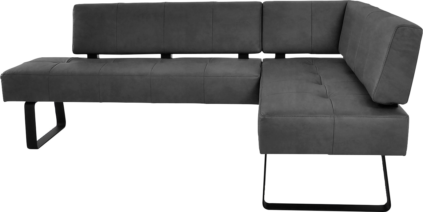 Eckbank K+W KOMFORT & WOHNEN "Spider II", schwarz (schwarz 81, schwarz), B:227cm H:88cm T:165cm, Sitzbänke, Eckbank, Sitzsteppung, bequem durch Sandwichbauweise, 2 Stellmaße