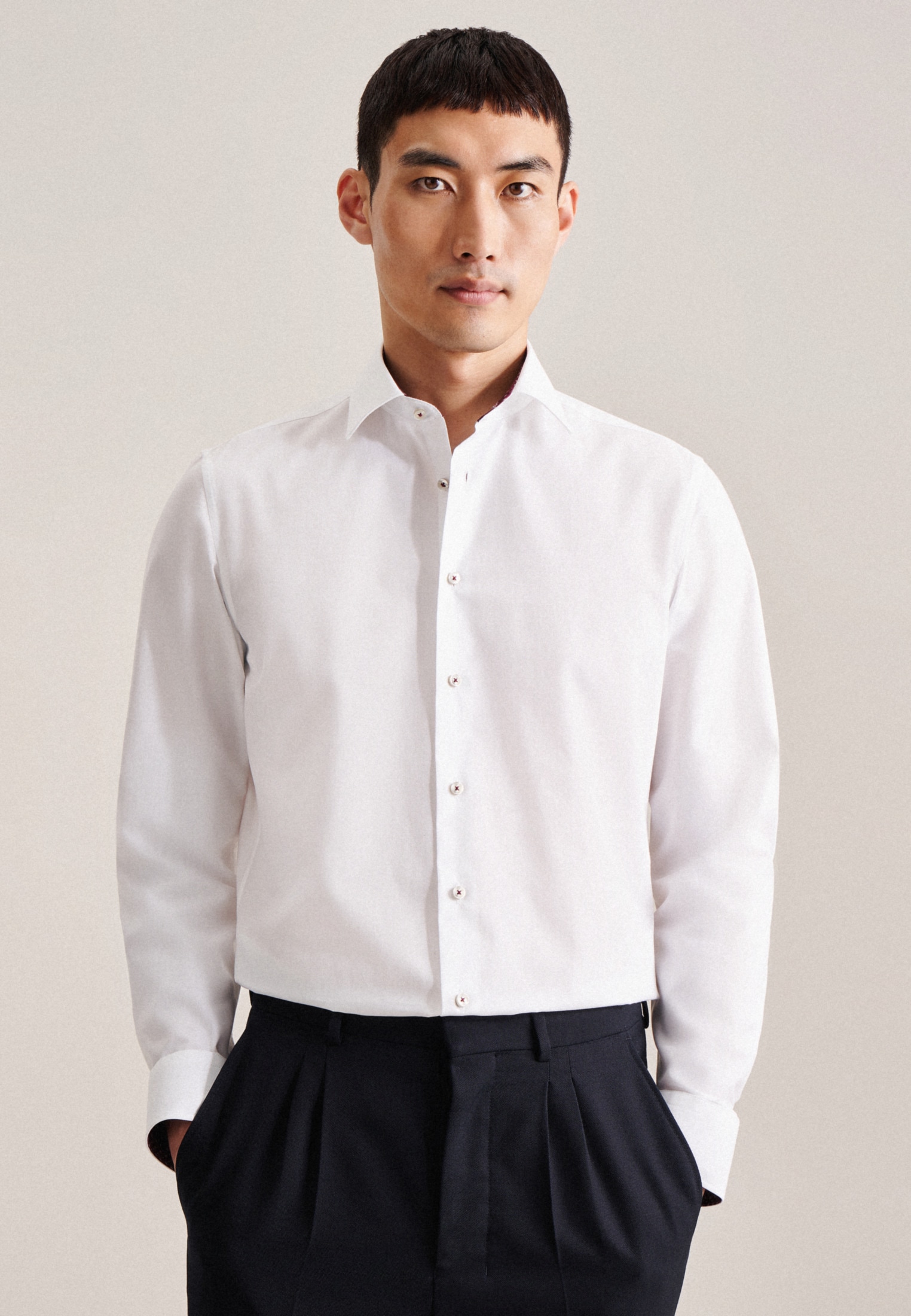 Kentkragen | BAUR Langarm kaufen Businesshemd Uni Slim »Slim«, seidensticker ▷