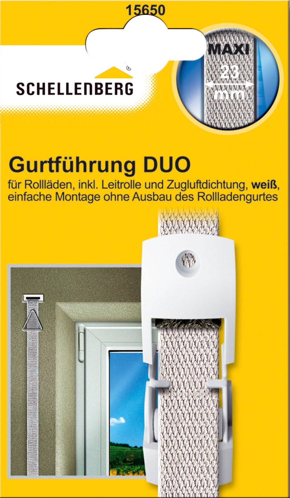 SCHELLENBERG Rollladen-Gurtführung »DUO Maxi«, Zugluftdichtung BAUR Gurtleitrolle, St.), | (1 Gurtführung mit und 34x61x15 mm Maße