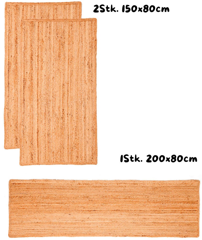my home Bettumrandung "Bjarka" Höhe 10 mm 3 Stk. tlg. meliert, 100% Jute, h günstig online kaufen