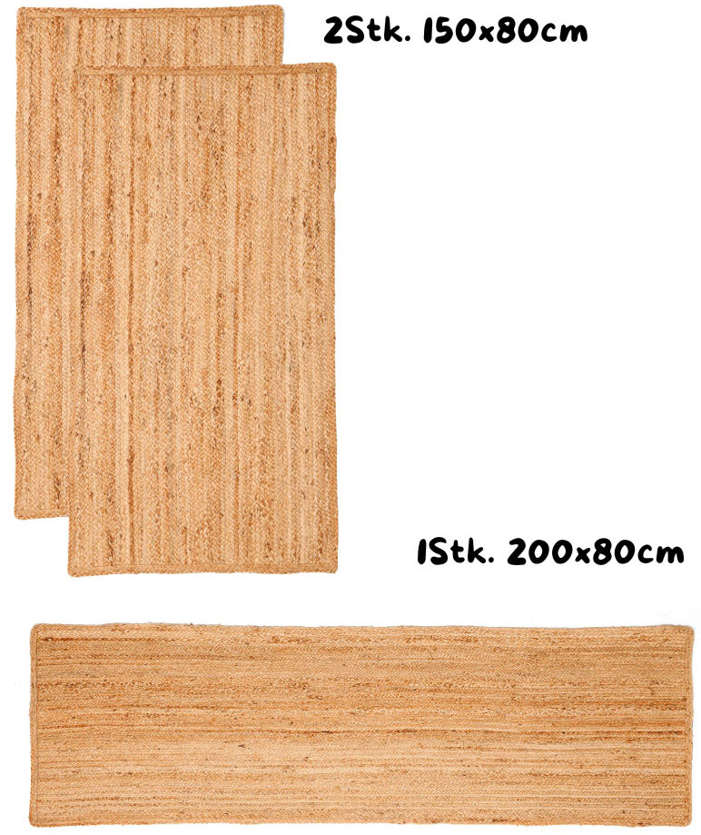 OTTO home Bettumrandung "Bjarka" Höhe 10 mm 3 Stk. tlg. meliert, 100% Jute, günstig online kaufen