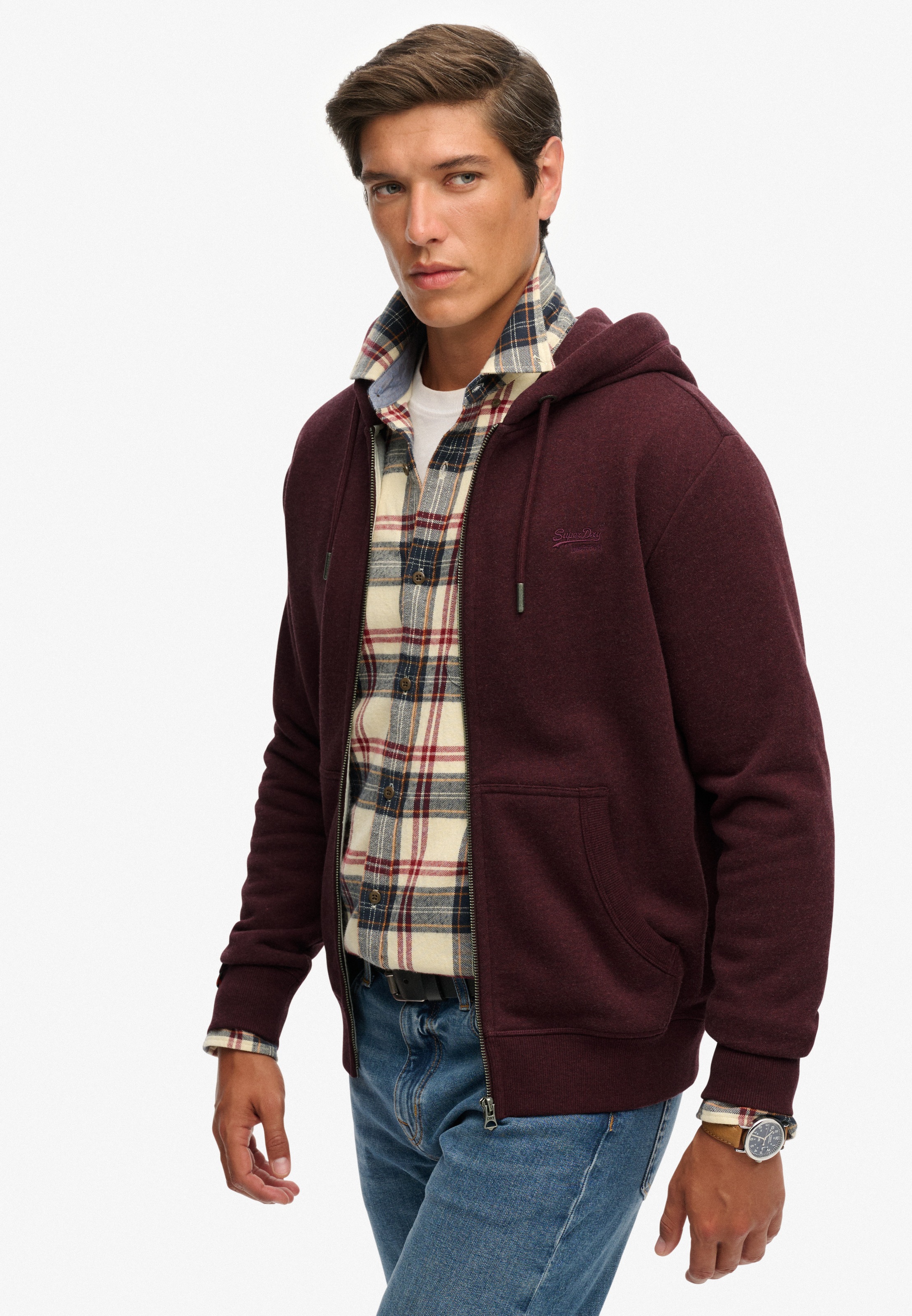 Superdry Kapuzensweatjacke "ESSENTIAL LOGO ZIP HOODIE HB" Baumwollmischung, günstig online kaufen