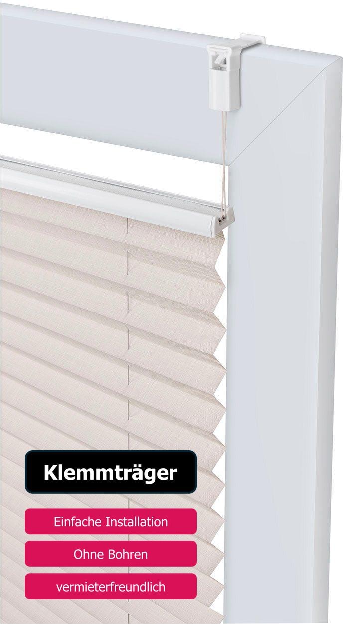 my home Plissee »WILLA«, Lichtschutz, ohne Bohren, verspannt, NEUHEIT in Leinenoptik