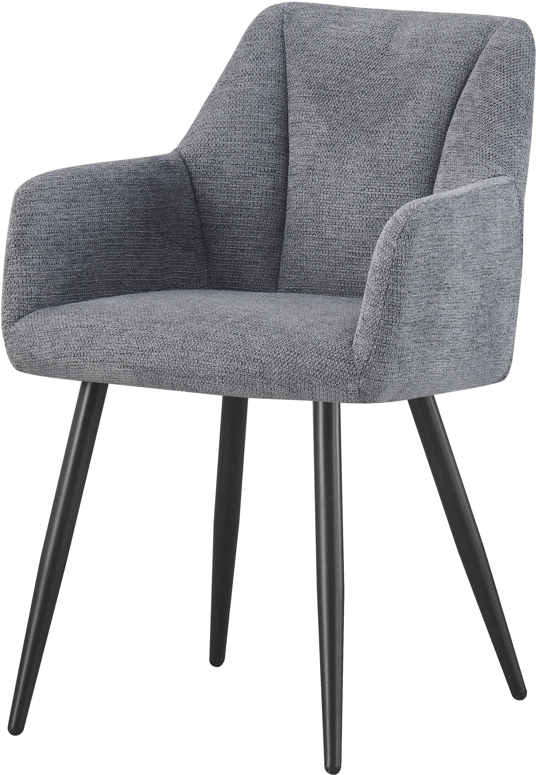 Home affaire Esszimmerstuhl »MILTON, 2er Set, mit Metallgestell in matt schwarz« (Set) 2 Stk.in verschiedenen Farben, Belsatbarkeit pro Stuhl 120 kg, mit Griffloch