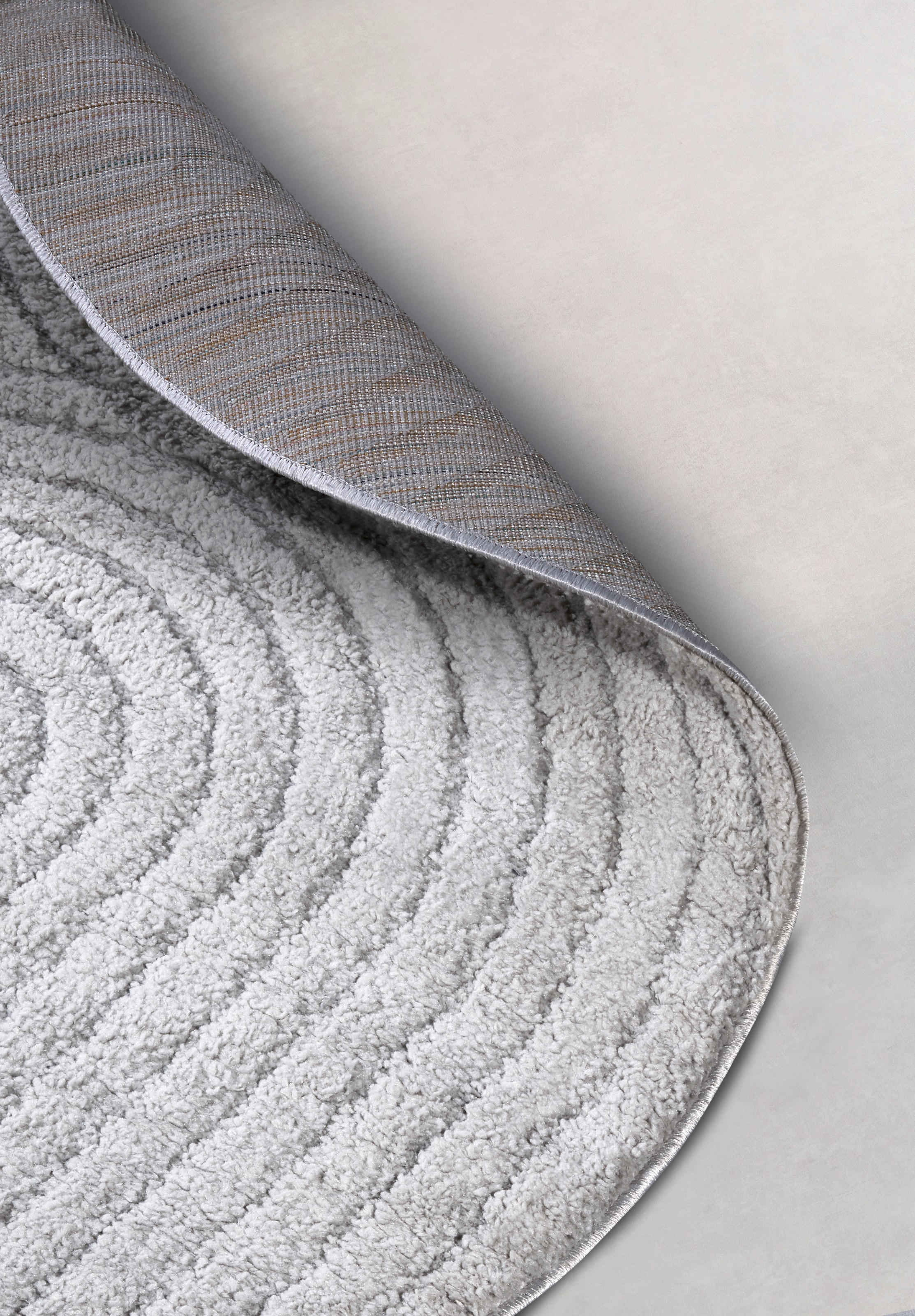 ELLE DECORATION Designteppich »Cosy Panglao, auch als Rundteppich erhältlich«, rechteckig, 14 mm Höhe, uni Kurzflor, Hoch Tief Struktur, modern, Skandi, Boho, Wohnzimmer