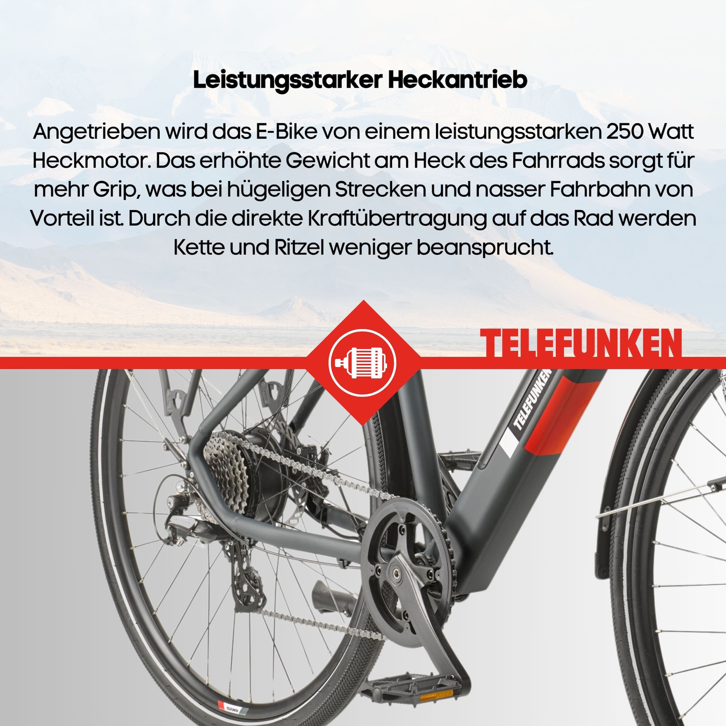 Telefunken E-Bike »E-Trekking Expedition XT490 Damen«, 8 Gang, Shimano, Altus, Heckmotor 250 W, Pedelec, Elektrofahrrad, Damen, innerhalb StVZO, 28 Zoll