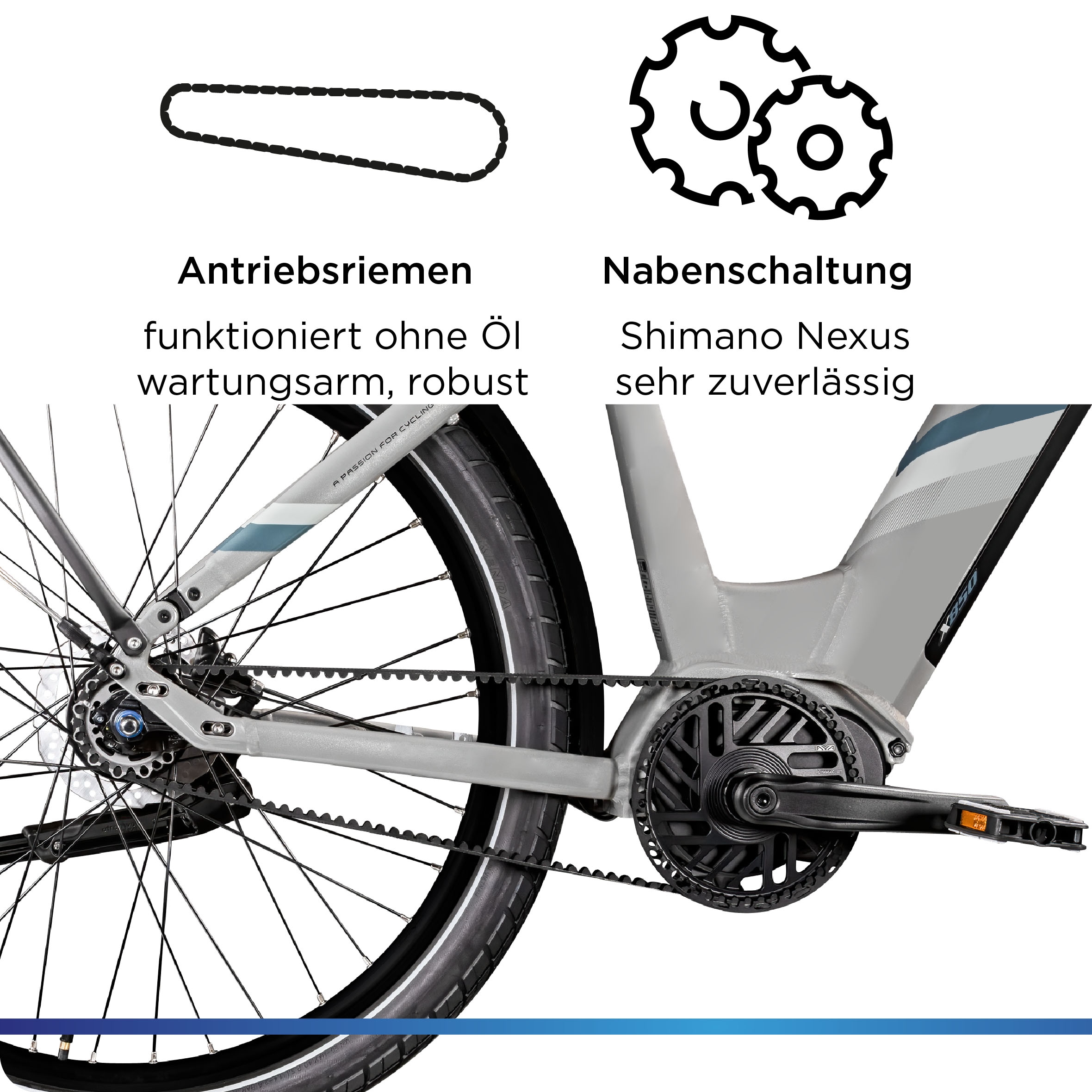 Zündapp E-Bike »X850«, 7 Gang, Mittelmotor 250 W