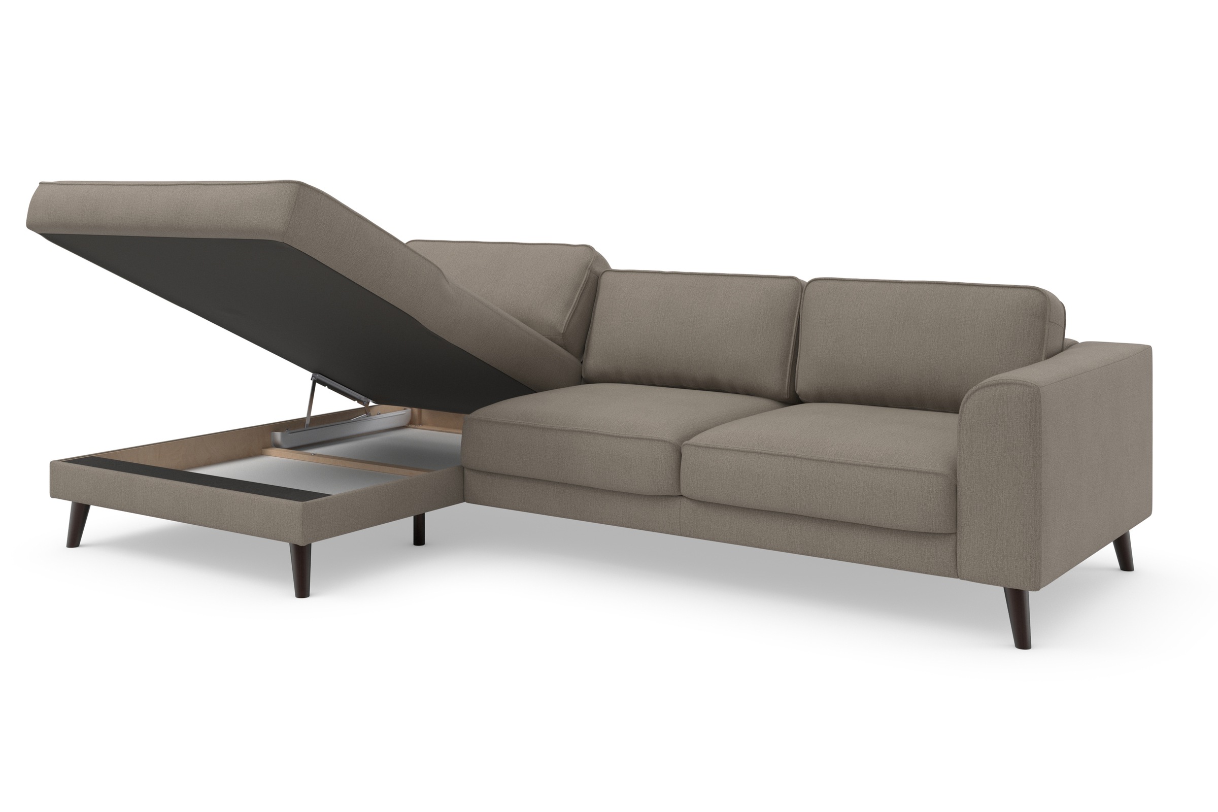 TRENDMANUFAKTUR Ecksofa »Lumber Jack, elegantes Designsofa, zeitlos modern, hoher Sitzkomfort«, wahlweise mit Bettfunktion u. Bettkasten, L-Form