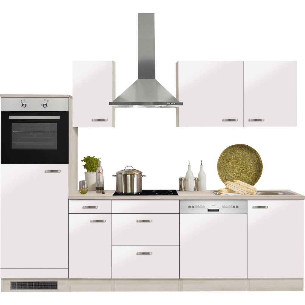 Wohnen Küchenmöbel OPTIFIT Küchenzeile »Faro«, ohne E-Geräte, Breite 270 cm weiß matt