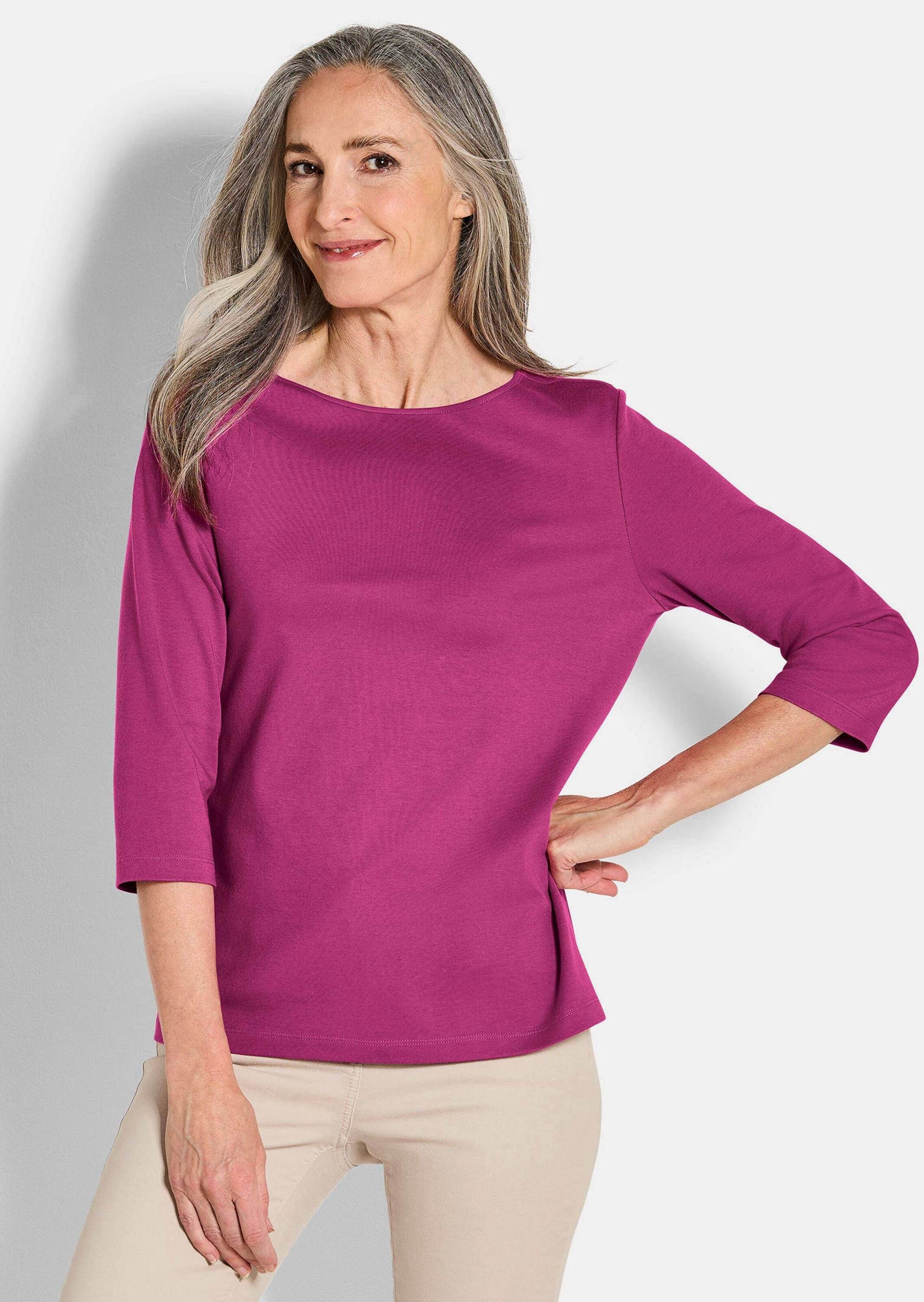 GOLDNER Kurzarmshirt »Kurzgröße Basic-Shirt aus Interlock-Jersey«